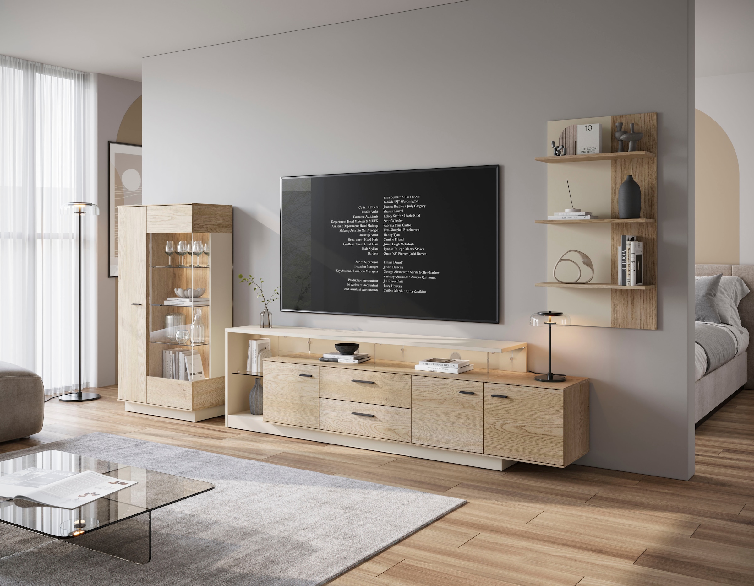 Home affaire Vitrine »LAGOON« moderne Vitrine, Breite ca.75 cm, Eckverglasung