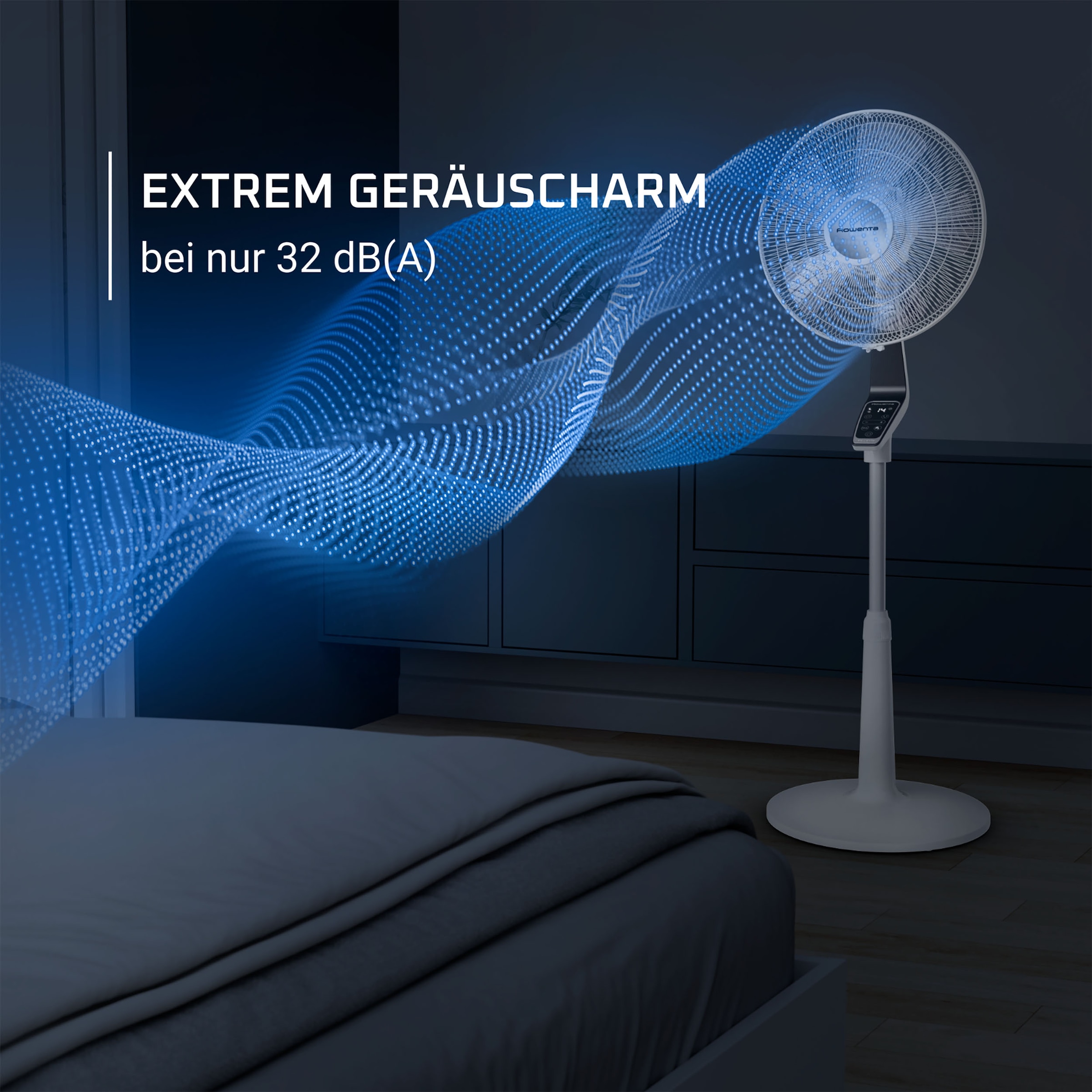 Rowenta Standventilator »VU5690 Turbo Silence Extreme«, 40 cm Durchmesser, 32 dB(A), 14 Geschwindigkeiten, Fernbedienung, digitaler 12 h Timer