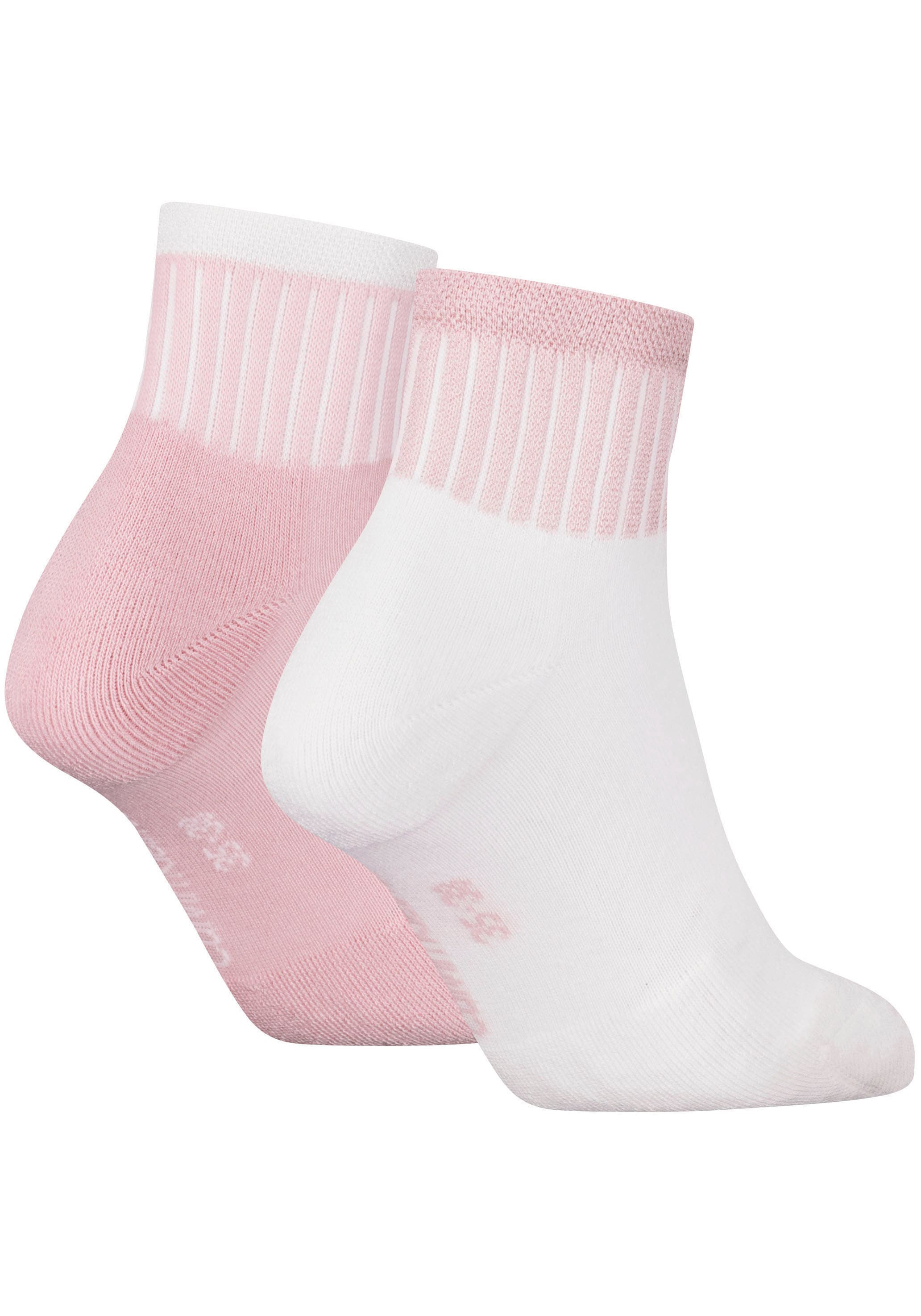 Calvin Klein Jeans Socken »CKJ WOMEN QUARTER 2P GLOSSY RIB«, (2 Paar)