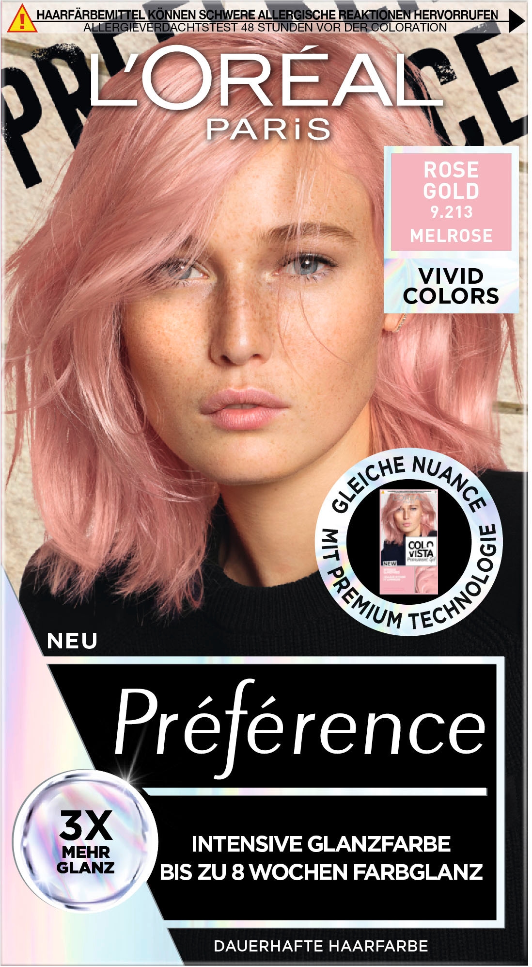L'ORÉAL PARIS Coloration »Préférence Vivid Colors«, (Packung, 3 tlg.), mit pflegender Formel