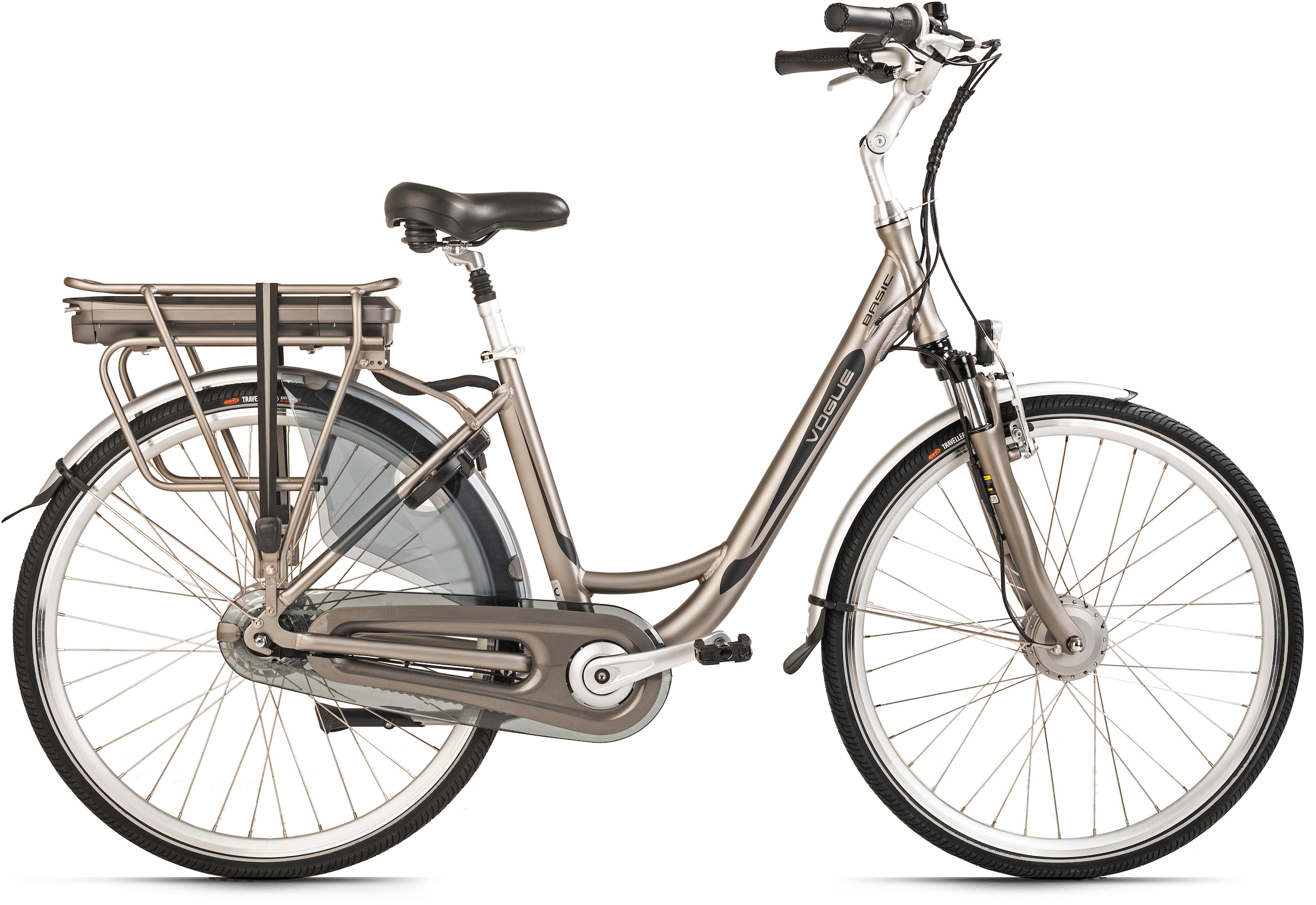 VOGUE BIKE E-Bike »Basic«, 7 Gang, Shimano, Nexus, Frontmotor 250 W, Pedelec, Elektrofahrrad für Damen u. Herren, Cityrad