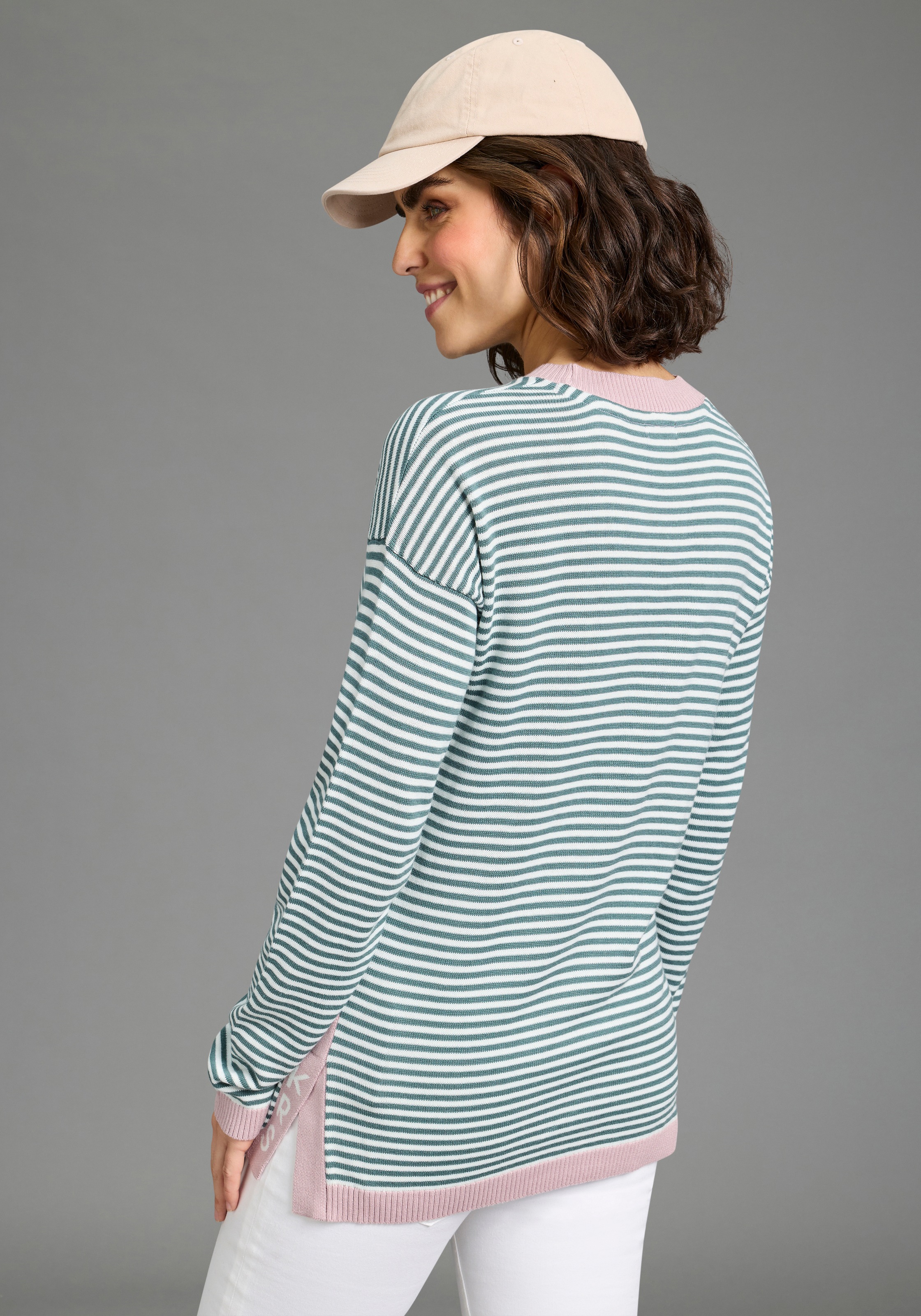 KangaROOS Strickpullover aus Baumwolle-Mix, mit Rundhalsausschnitt, lässig geschnitten