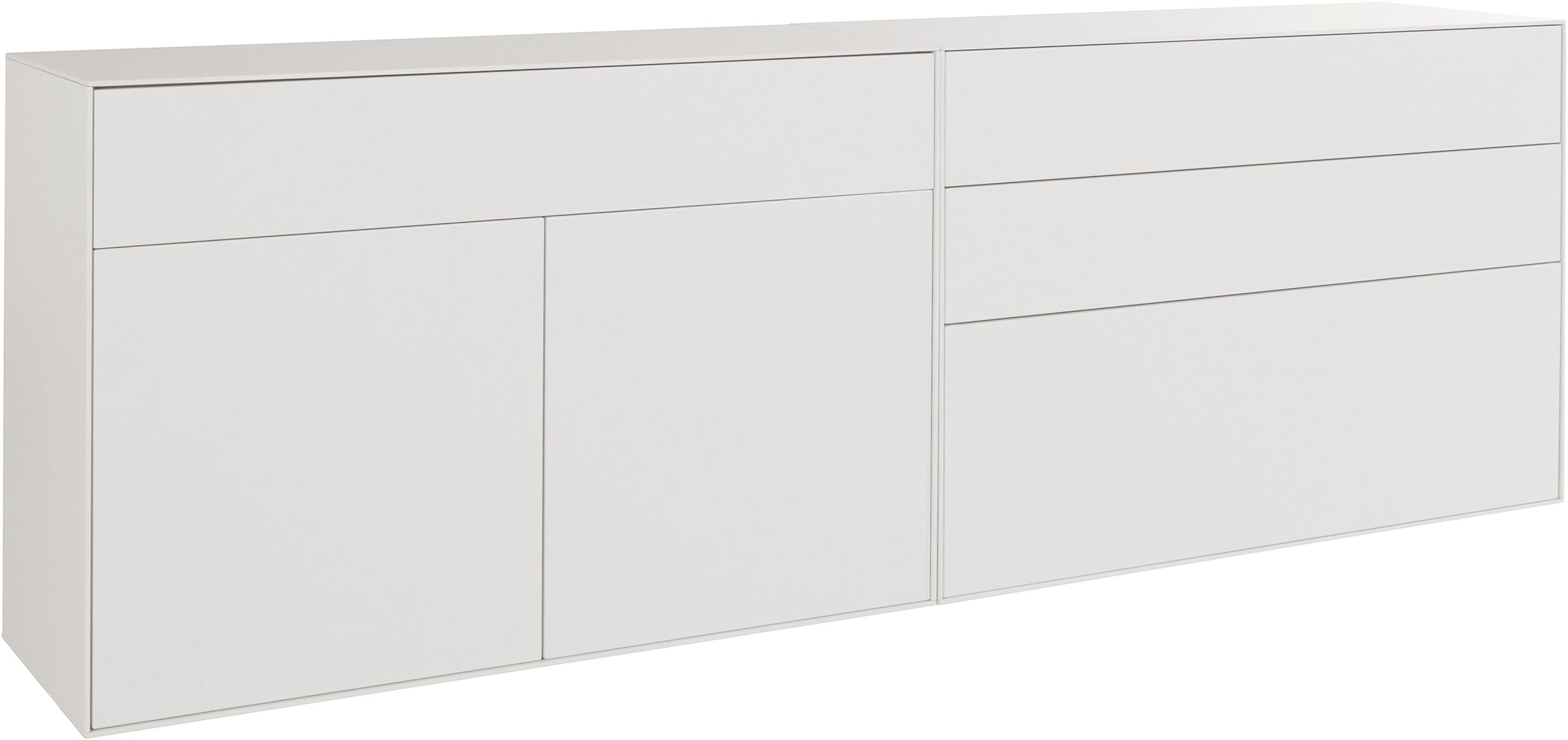 LeGer Home by Lena Gercke Sideboard »Essentials«, (2 St.), Breite: 224cm, MDF lackiert, Push-to-open-Funktion