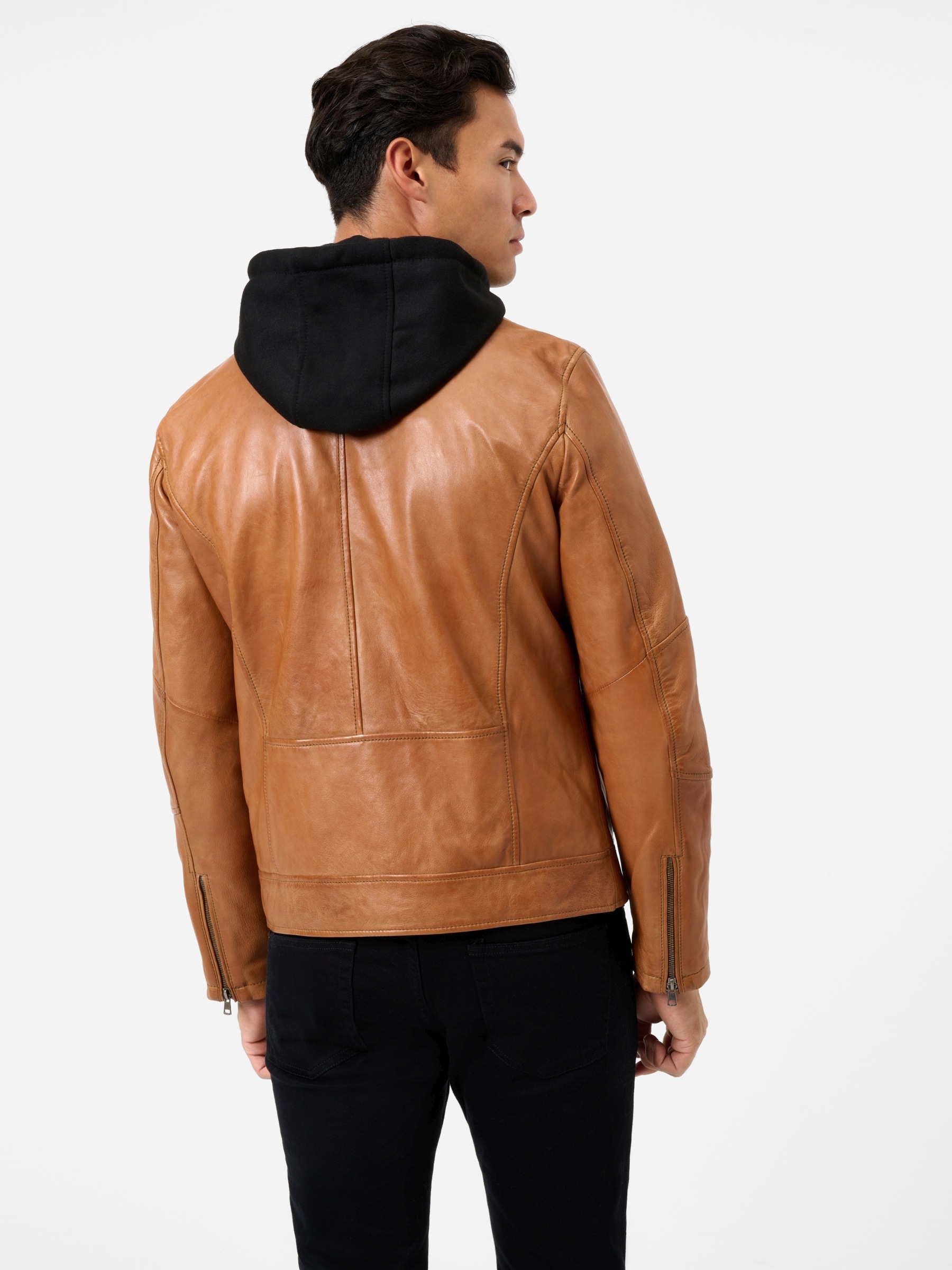 RICANO Lederjacke »Lederjacke Fabio« Abnehmbare Kapuze Handgefertigt aus echtem Leder