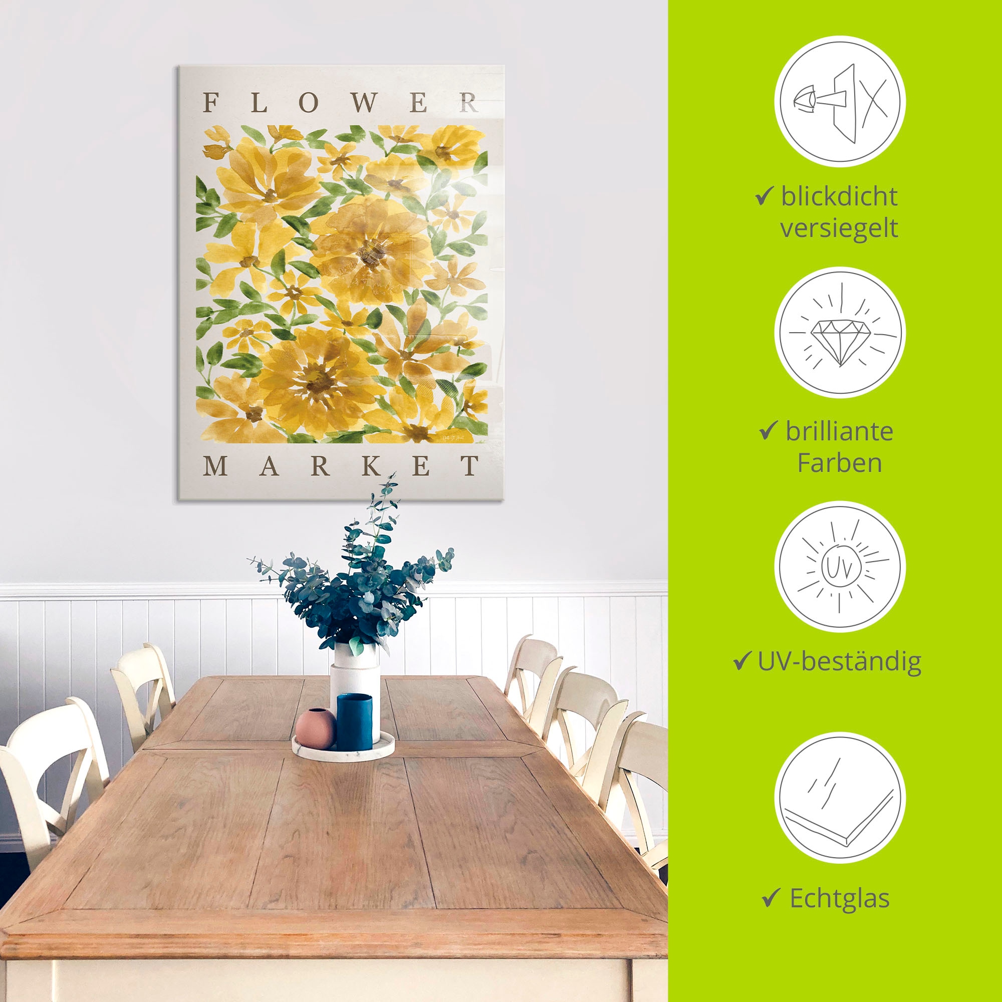 Artland Glasbild »Sunflower Blooms« 1 Stk. tlg. in verschiedenen Größen