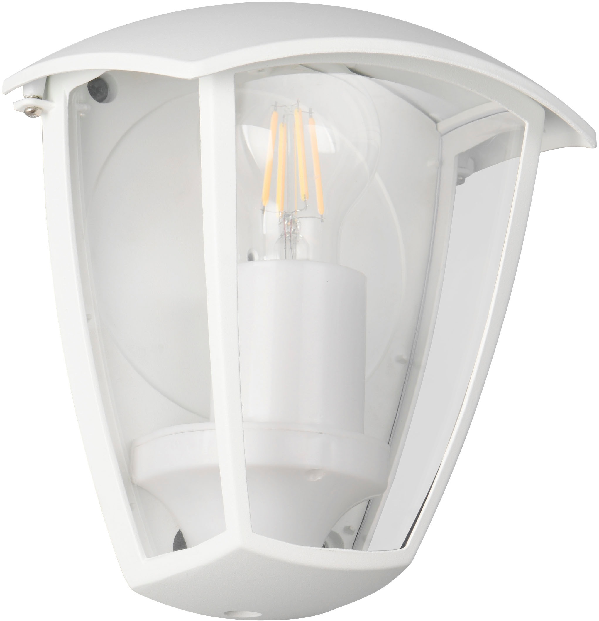 TRIO Leuchten Außen-Wandleuchte »VENTA, Outdoor Hauswand Fassadenbeleuchtung, exkl 1x E27 max 10W, IP44« E27 1 Stk. warmweiß - kaltweiß Wandlampe Garten Terrasse, Aluminium mit Kunststoff Schirm transparent