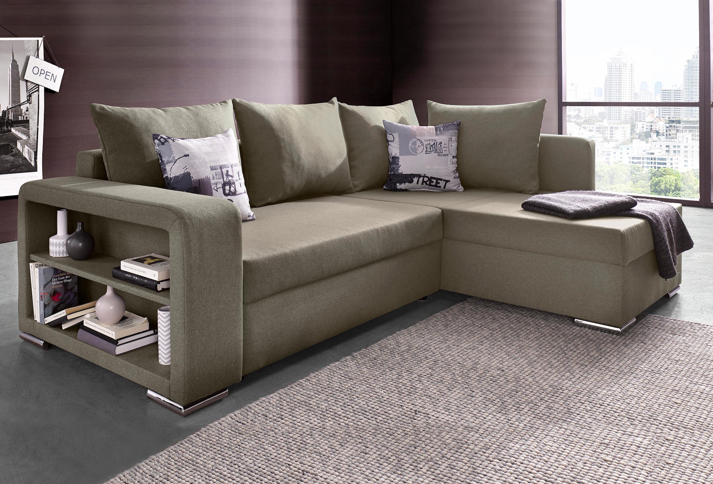 Ecksofa kaufen und COLLECTION AB online »John«, Bettfunktion, Regalarmteil Bettkasten mit