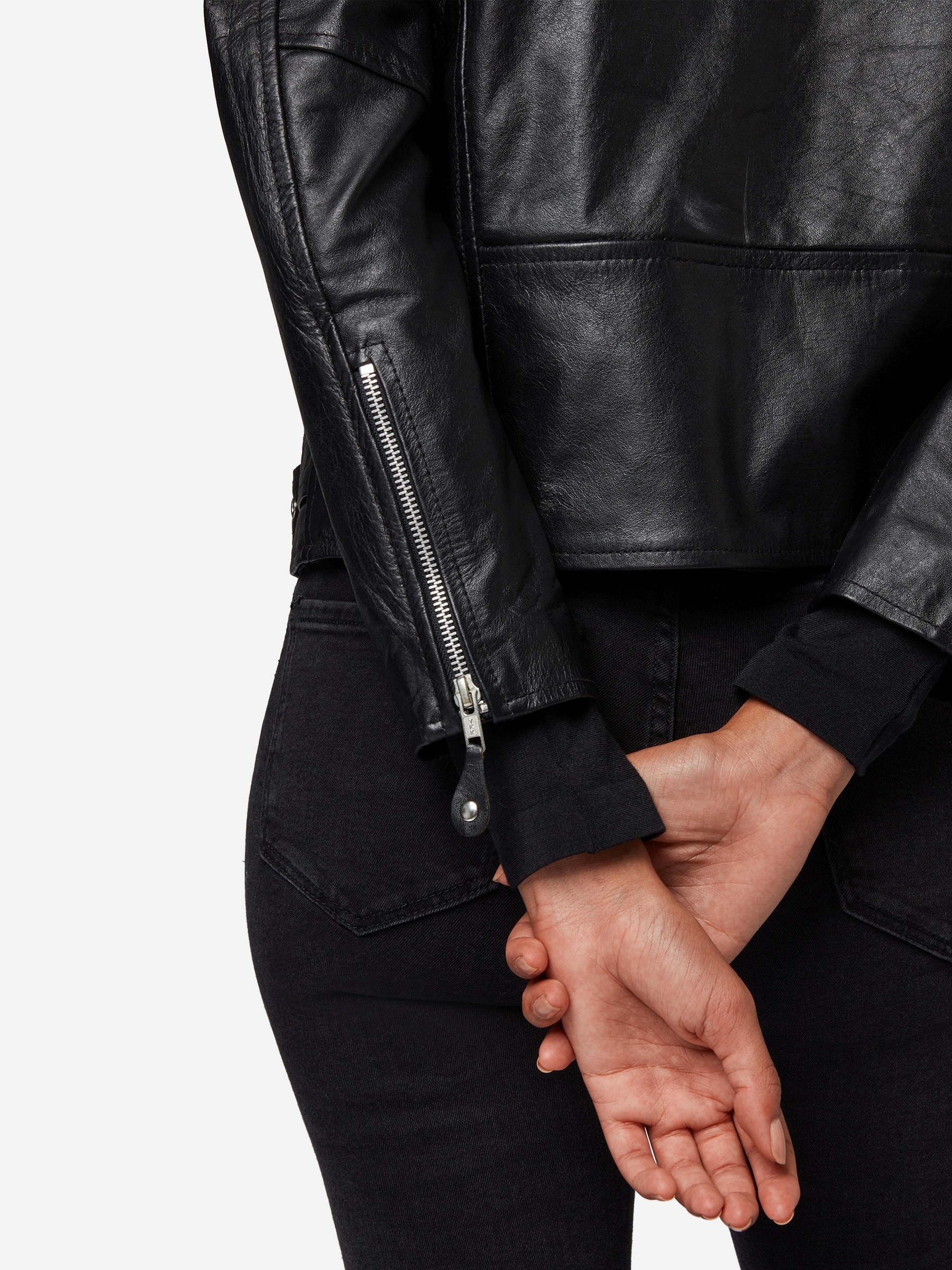 RICANO Bikerjacke »Lederjacke Brando Girls« ohne Kapuze Handgefertigt aus echtem Leder