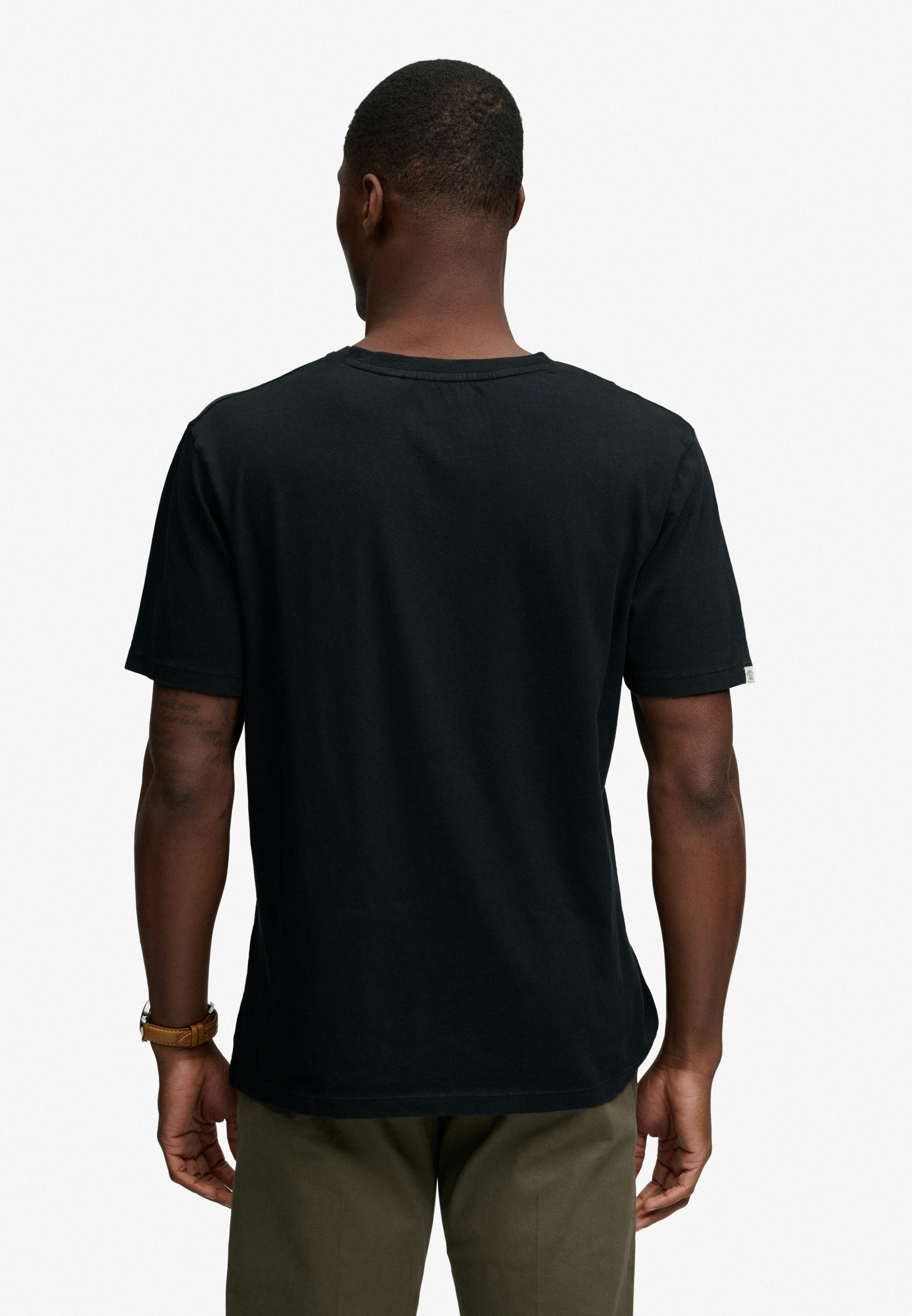 Superdry Rundhalsshirt »CLASSIC COTTON LINEN VEE« aus tollem Baumwoll-Leinen-Mischgewebe