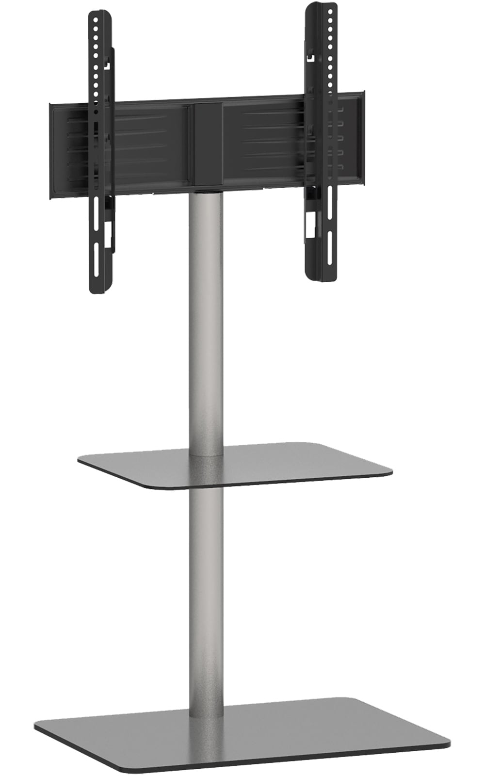VCM Wohnzimmertisch »TV Standfuß Alu Rack Fernseh Glas Alani Fachboden«