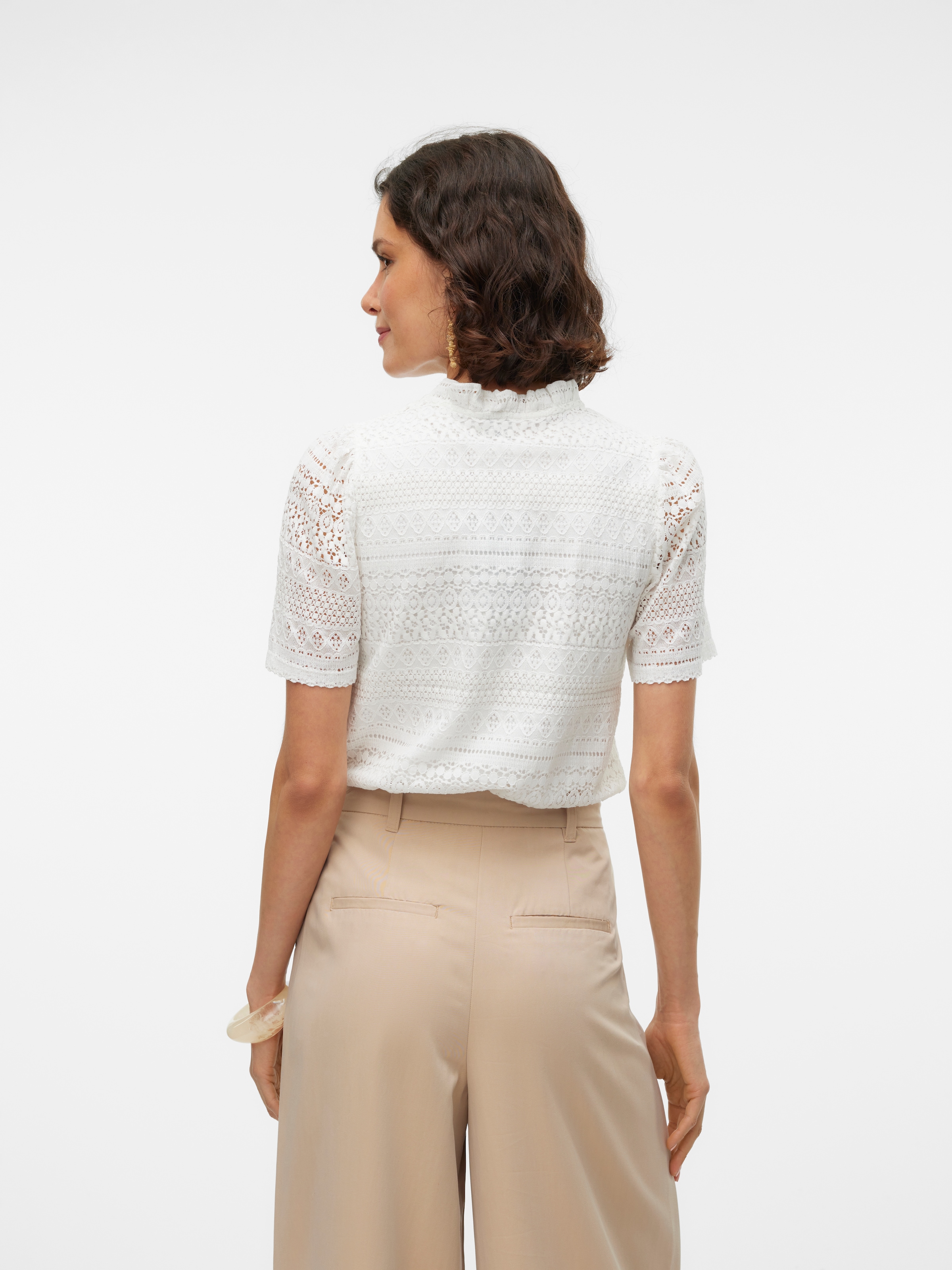 Vero Moda Spitzenshirt »VMHONEY LACE S/S TASSEL TOP WVN GA«