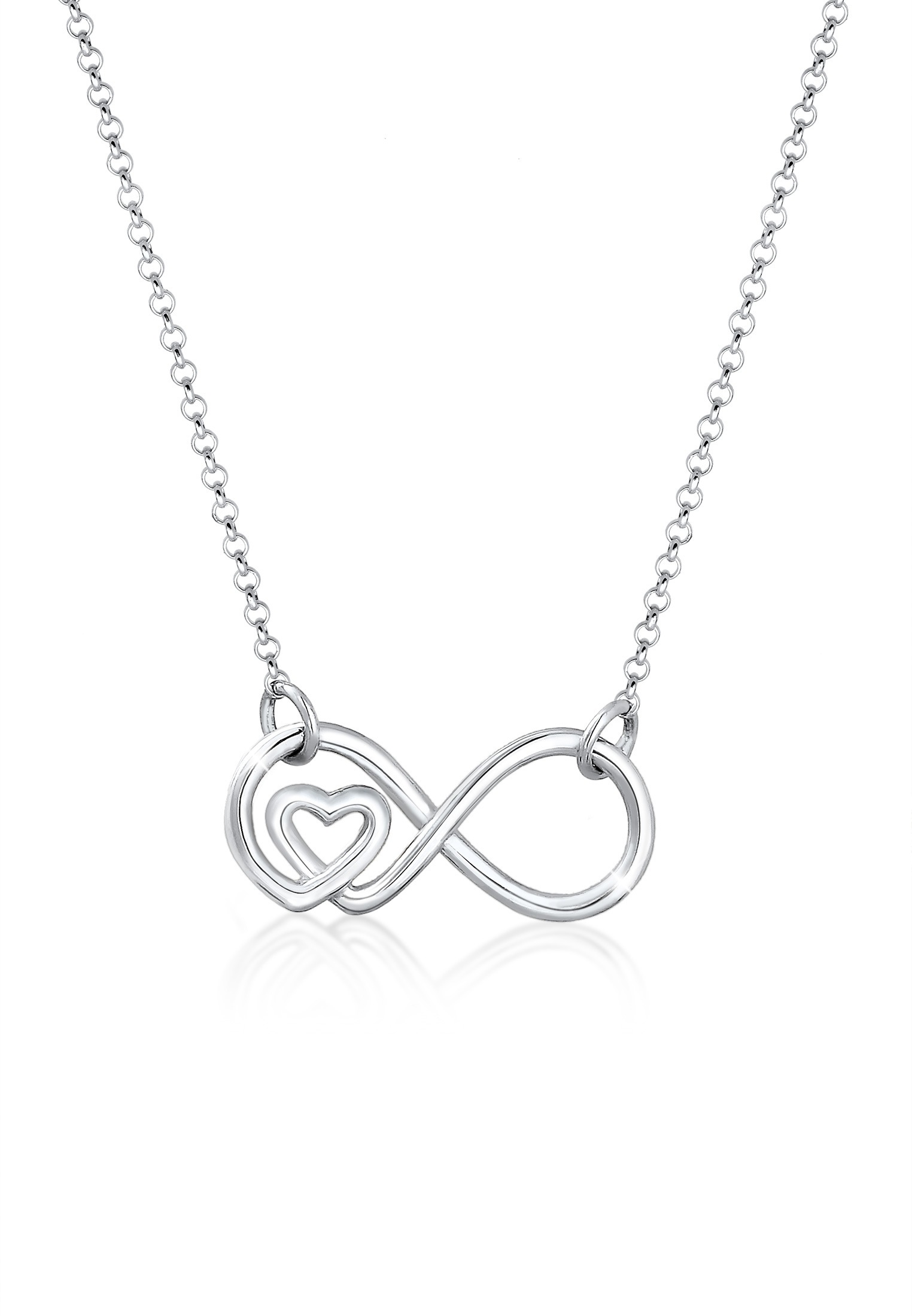 Elli Kette mit Anhänger »Infinity Unendlichkeit Herz Liebe 925er Silber«