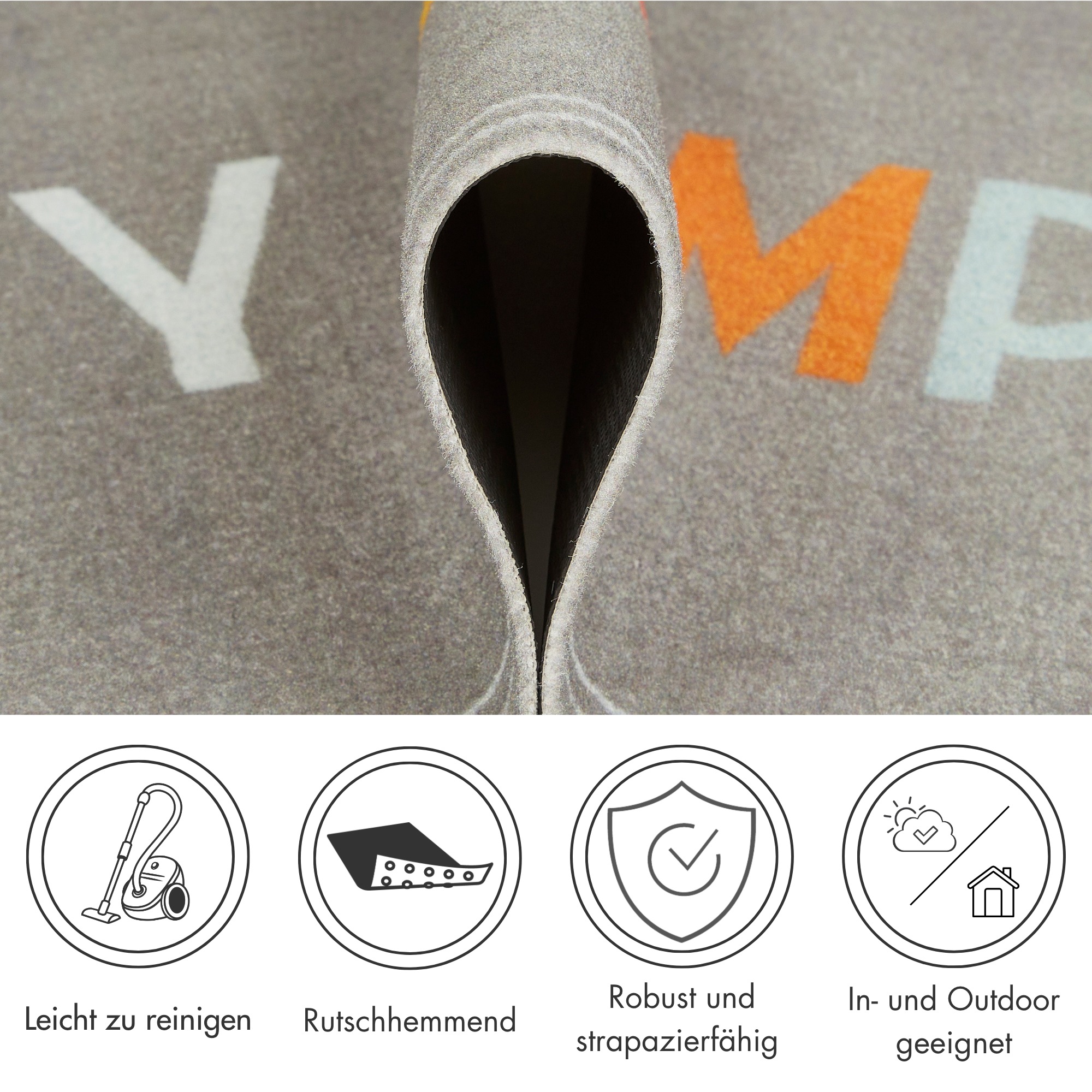 my home Läufer »Camping« rechteckig 8,5 mm Höhe mit Schriftzug, ideal für Camper & Wohnwagen, In- und Outdoor geeignet