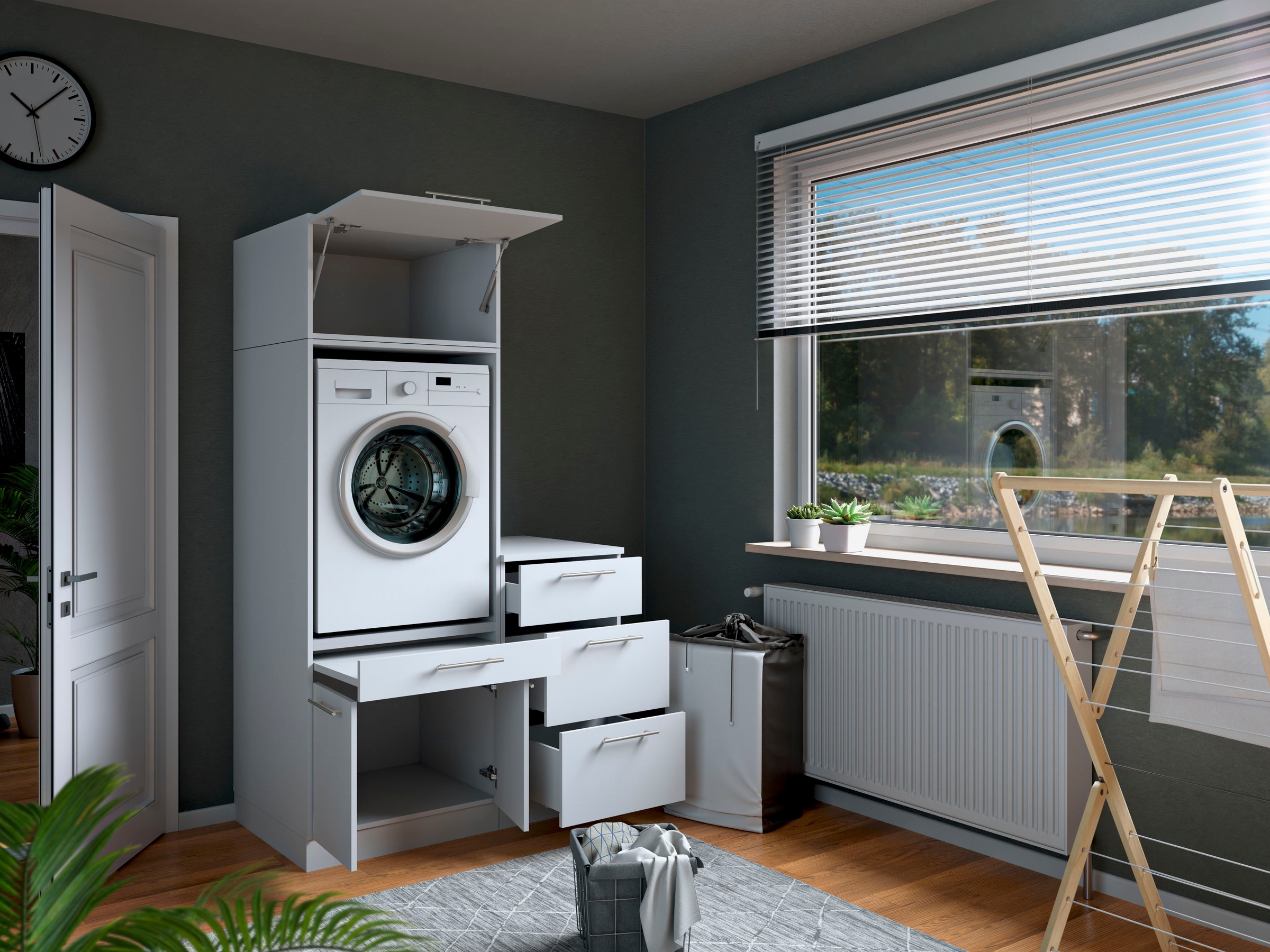 Laundreezy Mehrzweckschrank-Set »Laundreezy, 3-tlg. Mehrzweckschrank-Set B/H/T 118/200/68 cm« 3 Stk. tlg.