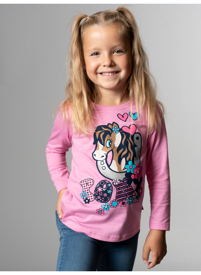 Trigema Longsleeve »TRIGEMA Langarmshirt mit süßem Pony-Print«, (1 tlg.)