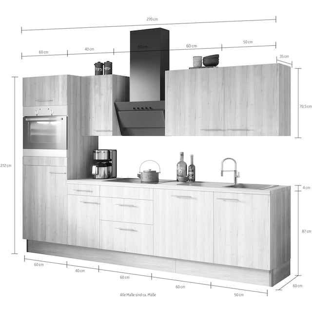 OPTIFIT Küche »Klara«, Breite 270 cm, wahlweise mit E-Geräten kaufen im  OTTO Online Shop