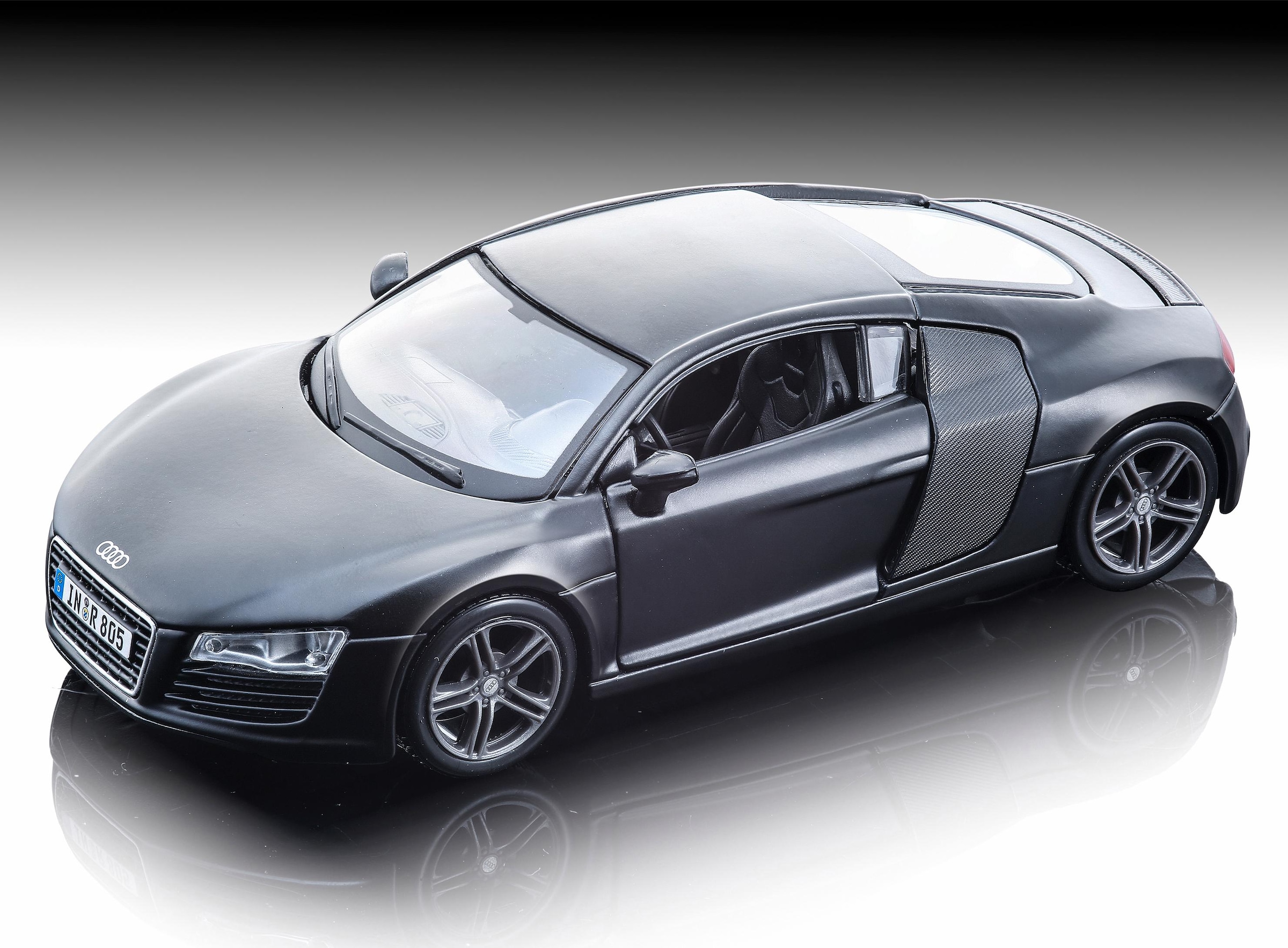 Maisto® Sammlerauto »Dull Black Collection, Audi R8, 1:24, schwarz«, 1:24, aus Metallspritzguss