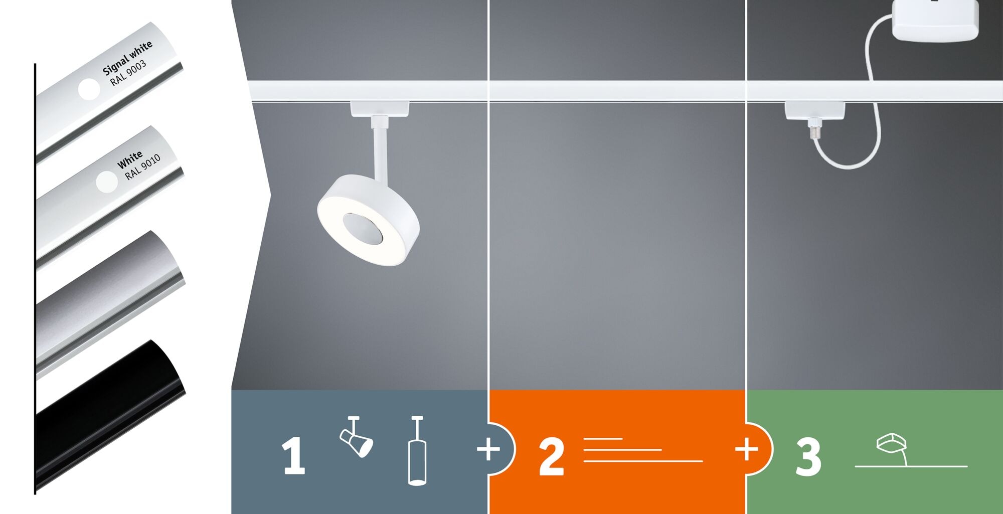 Paulmann Schienensystem-Leuchten »URail Spot Tubo 1x4W 2700-4000K 230V« LED-Modul 1 Stk. Farbwechsler Schwenkbarer Spot