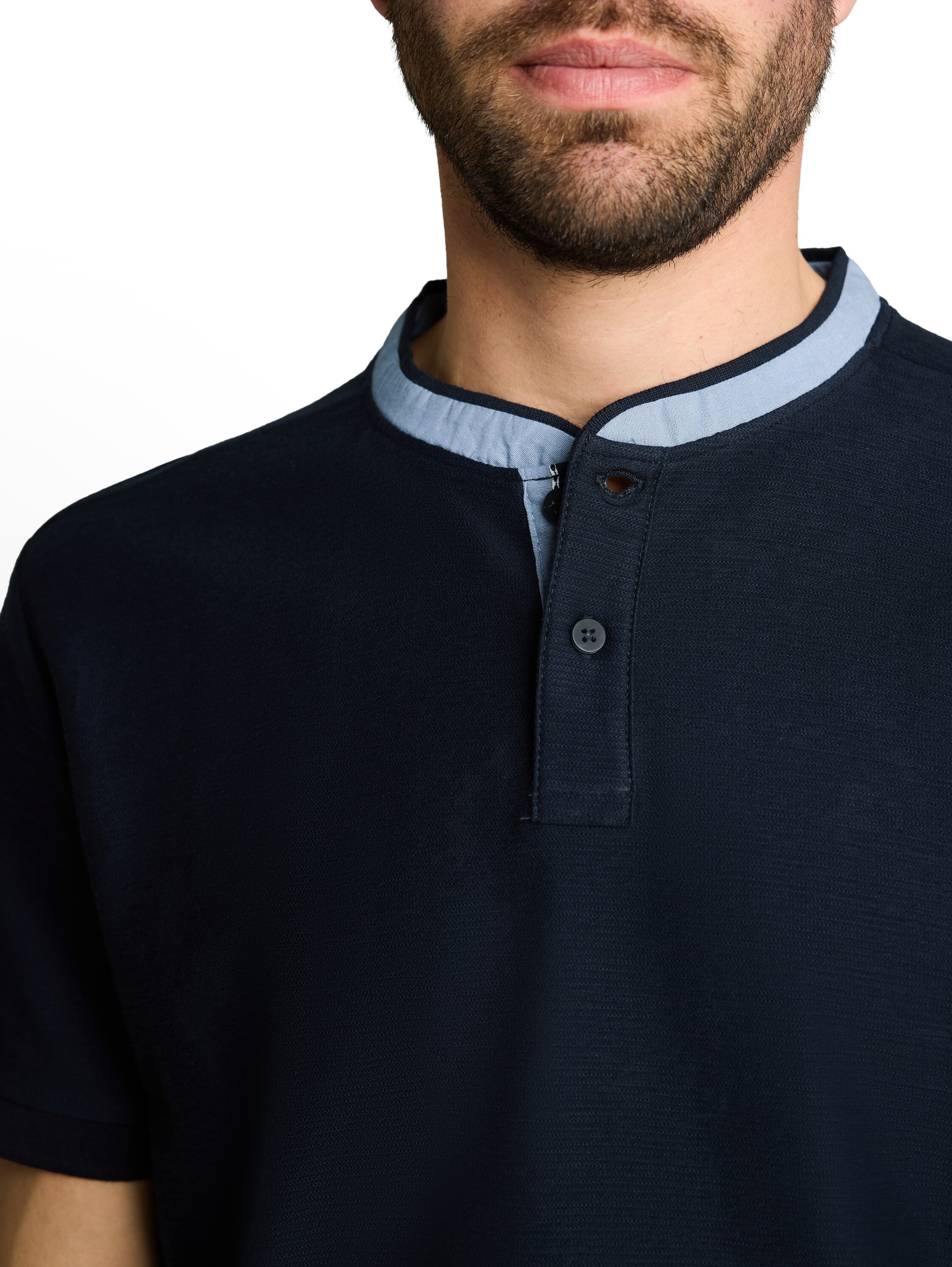 TOM TAILOR Kurzarmshirt mit kurzer Knopfleiste