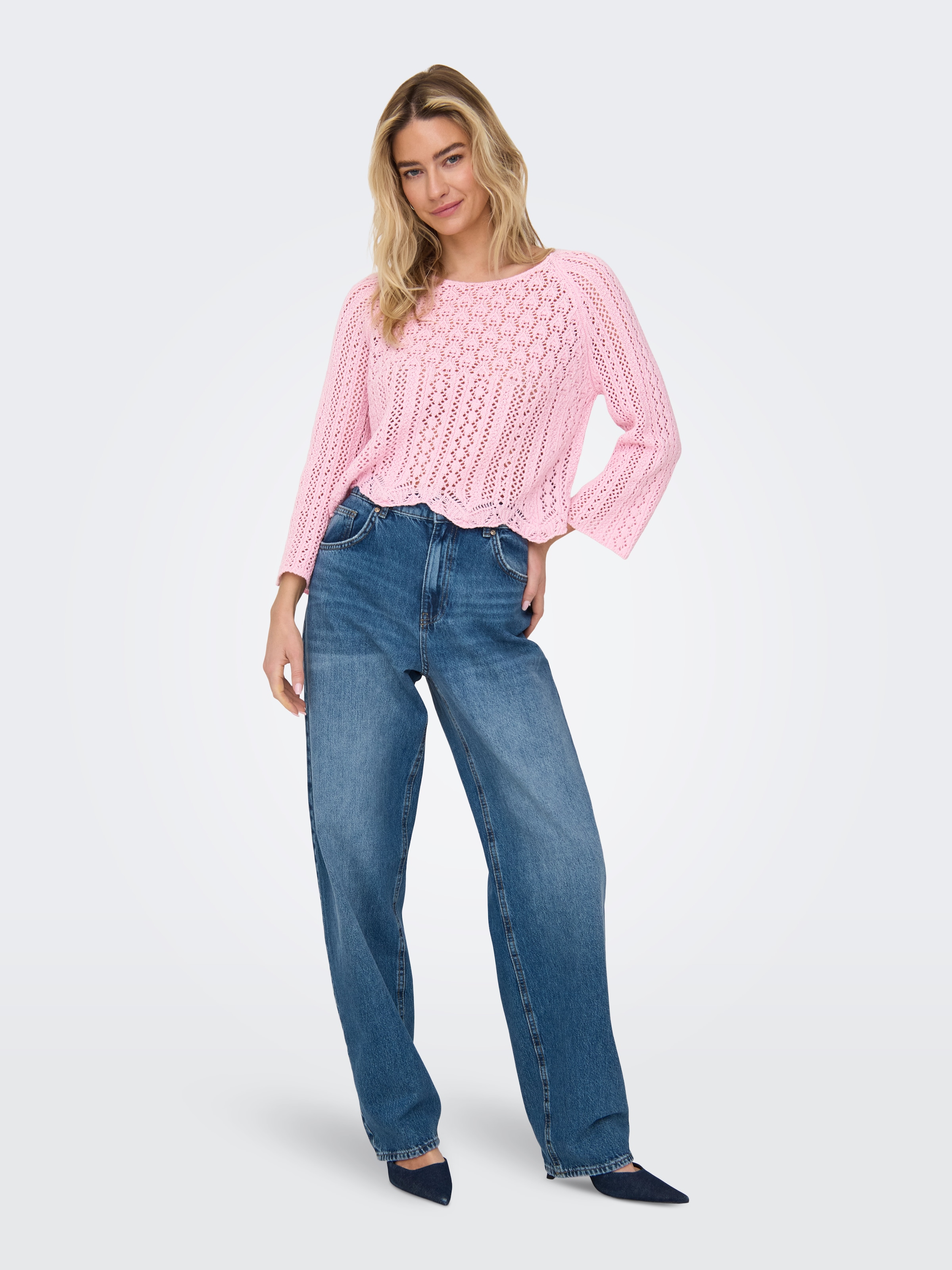 ONLY Rundhalspullover »ONLNOLA LIFE 3/4 PULLOVER KNT NOOS«