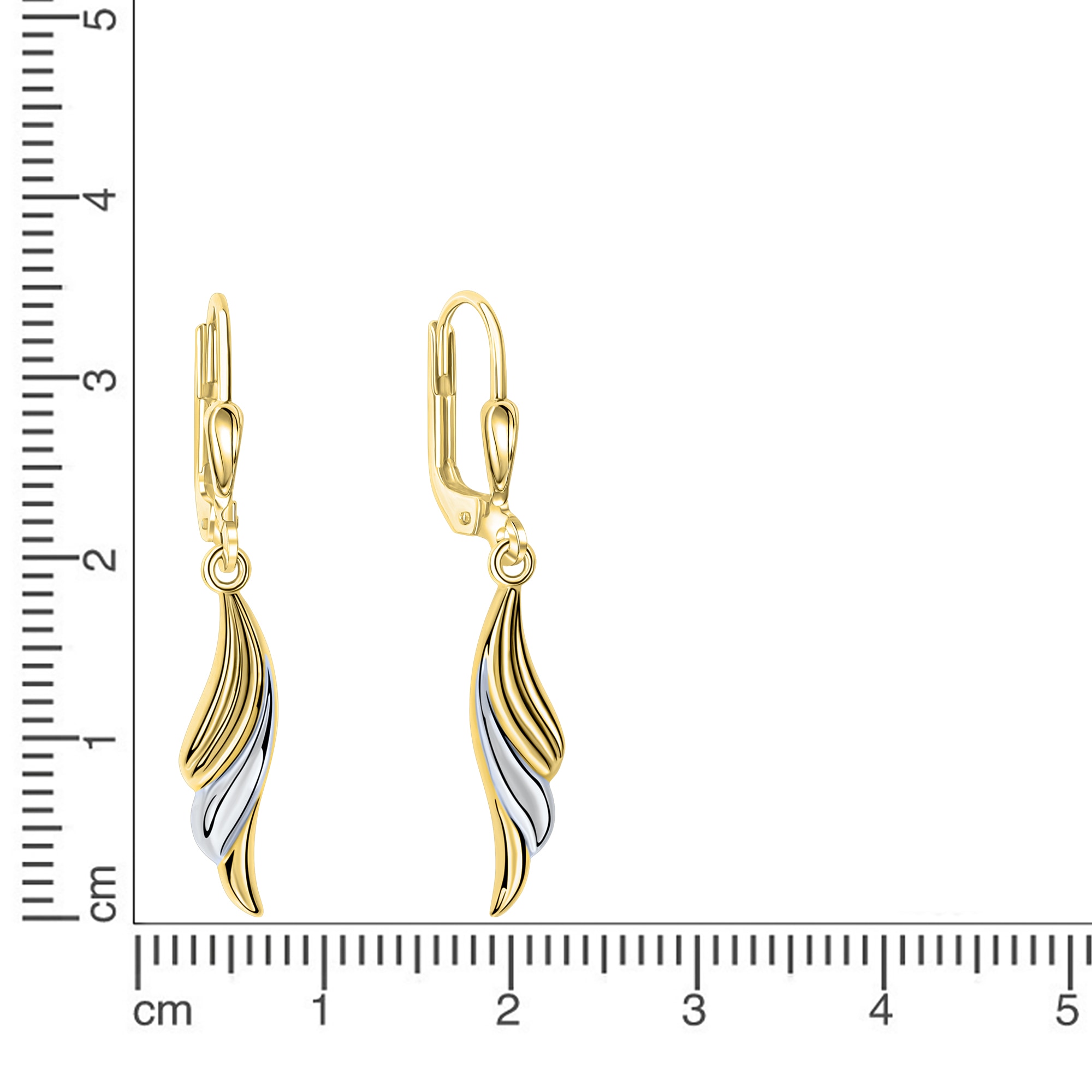 Firetti Paar Ohrhänger »Schmuck Geschenk Gold 585 Ohrschmuck Ohrringe Feder oder Wellenform«