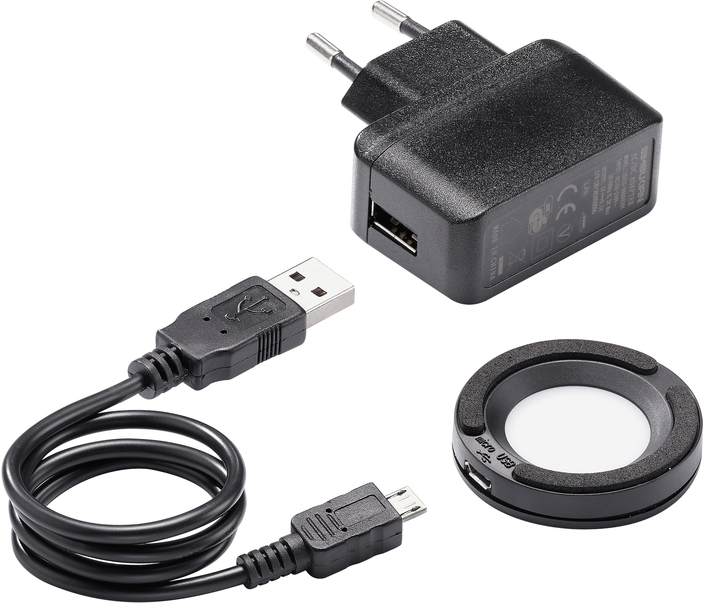 ETT Solaruhr-Schnellladelampe, (3 St., bestehend aus Ladelampe, Ladekabel mit USB-Anschluss & Adapter), Ladelampe, Ladegerät, für alle Solaruhren geeignet, einfaches Laden