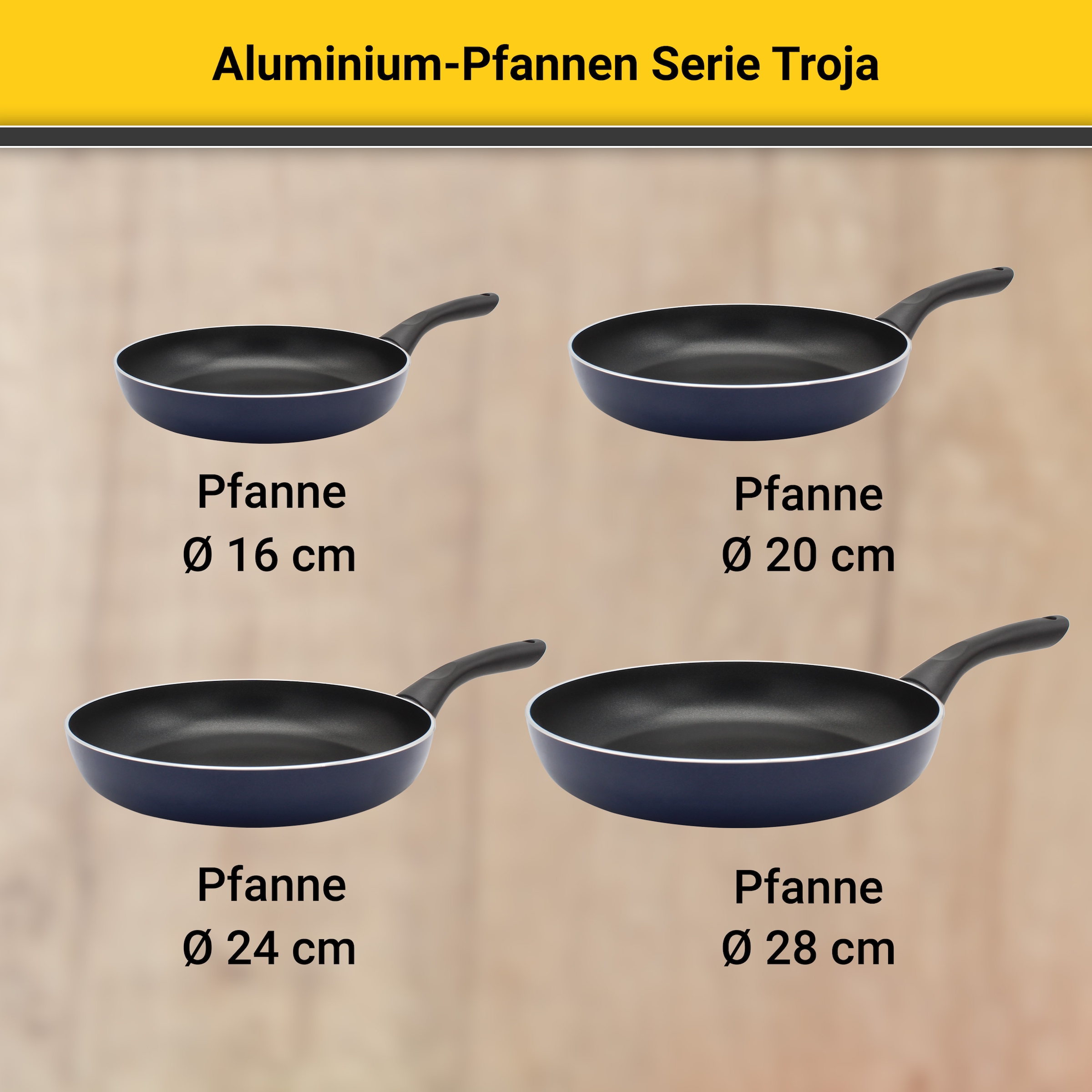 Krüger Bratpfanne »Troja« Aluminium 1 Stk. tlg. für Induktions-Kochfelder geeignet