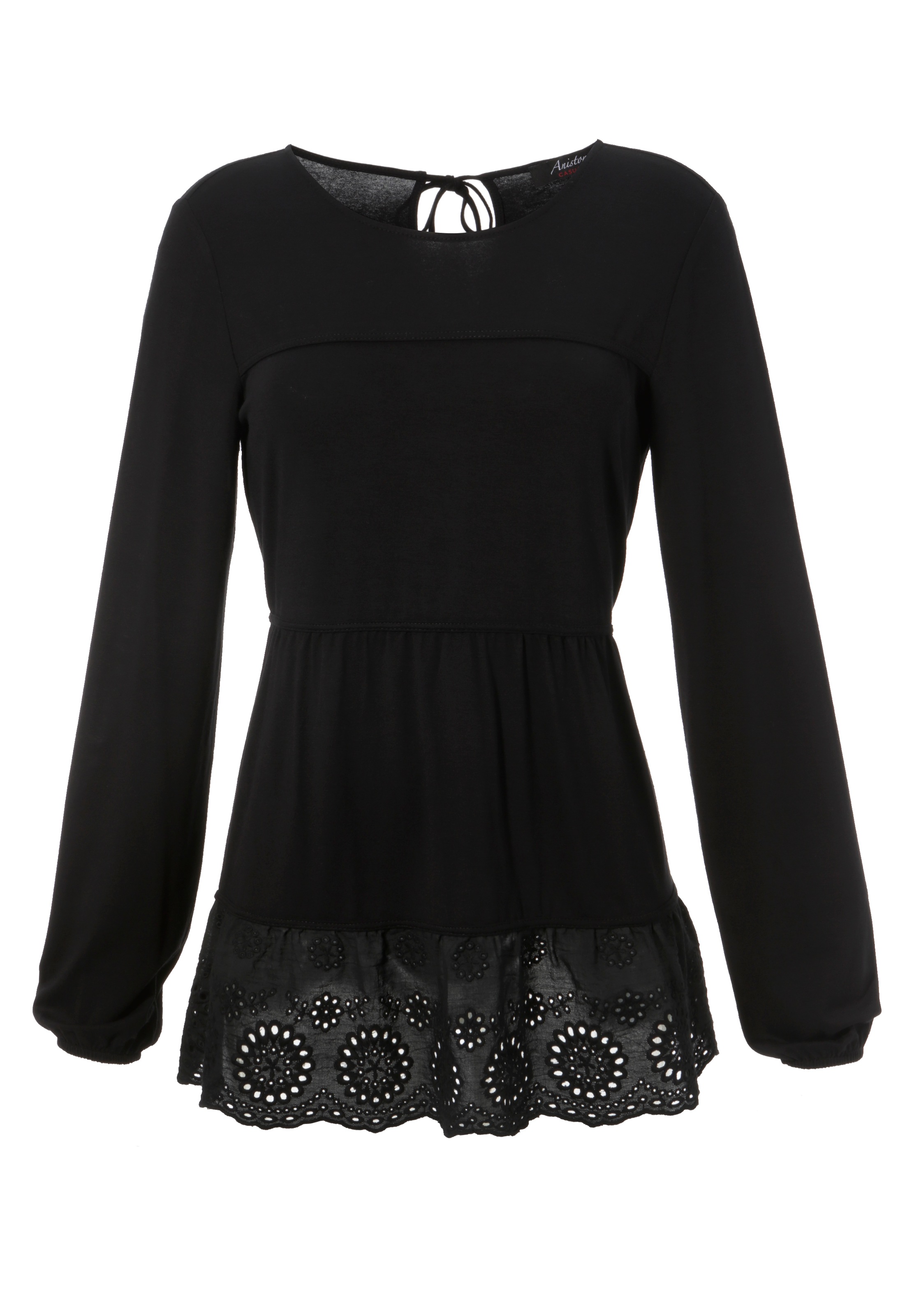 Aniston CASUAL Shirtbluse, mit hochwertiger Spitze am Saum - NEUE