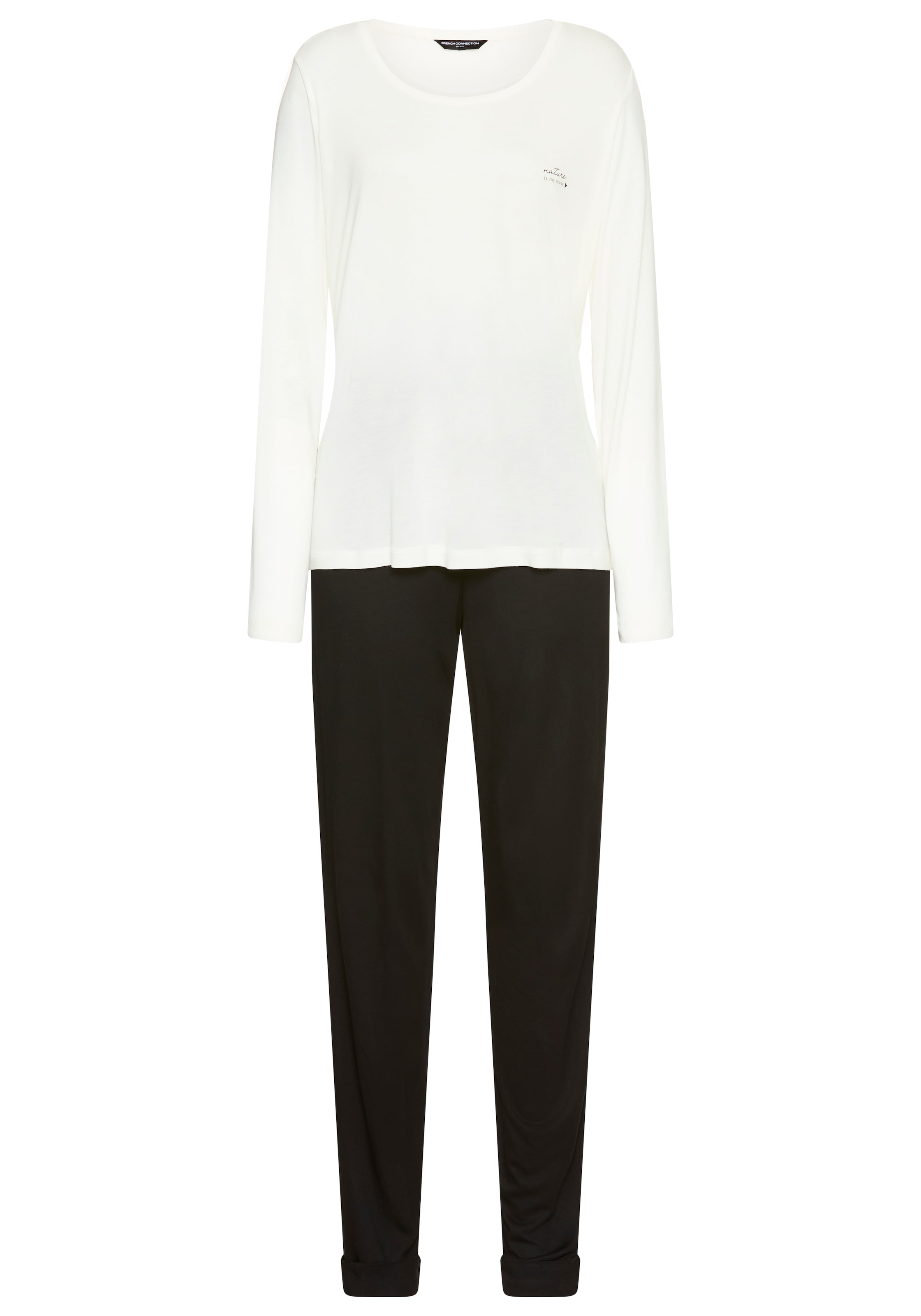 French Connection Pyjama 2 im zeitlosen Schwarz-Weiß-Look