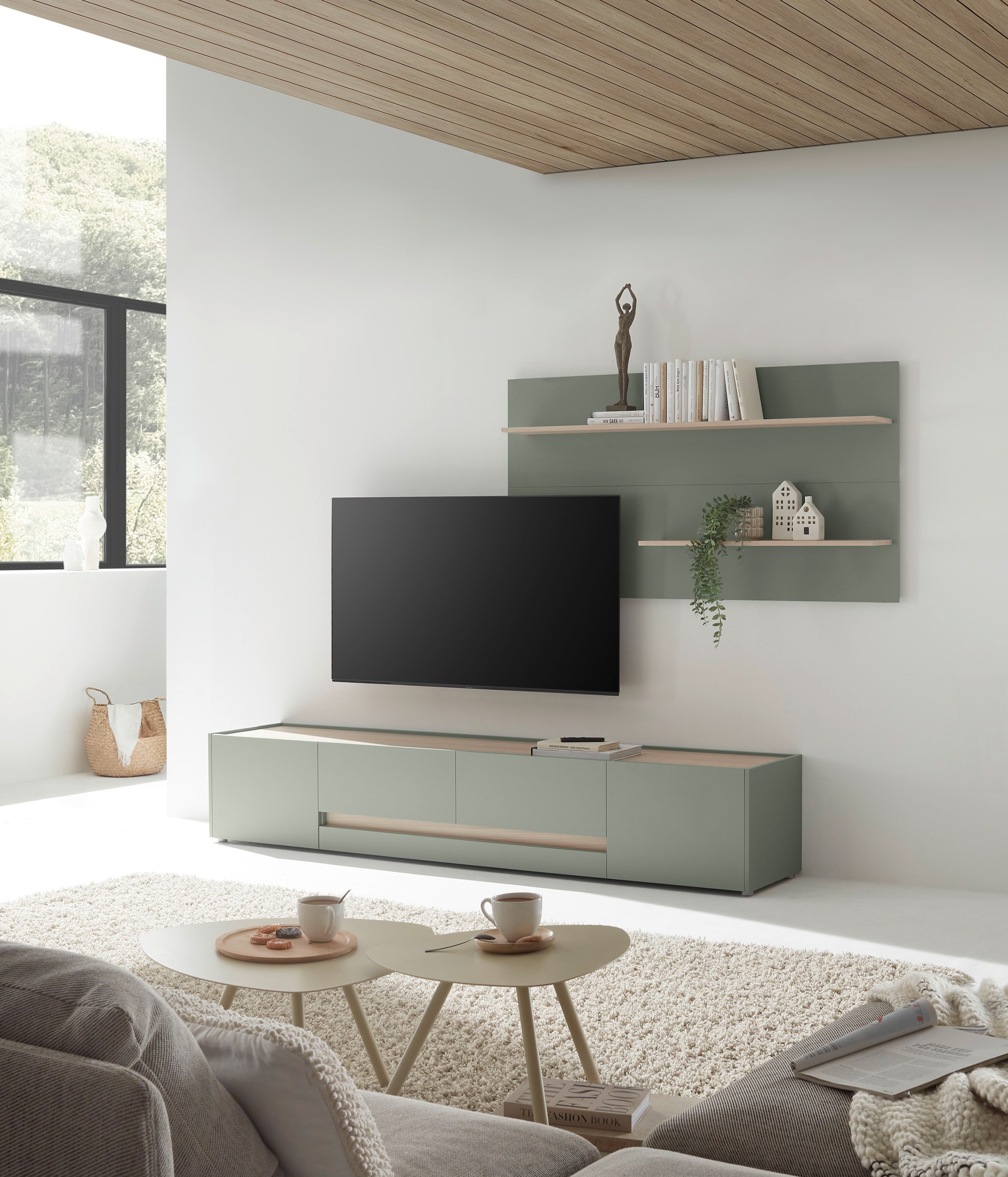 INOSIGN Wohnwand »City/Giron, moderne Anbauwand, Komplettset in vielen Farben verfügbar« Set, 2 Stk. tlg. enthält ein Lowboard & ein Wandboard