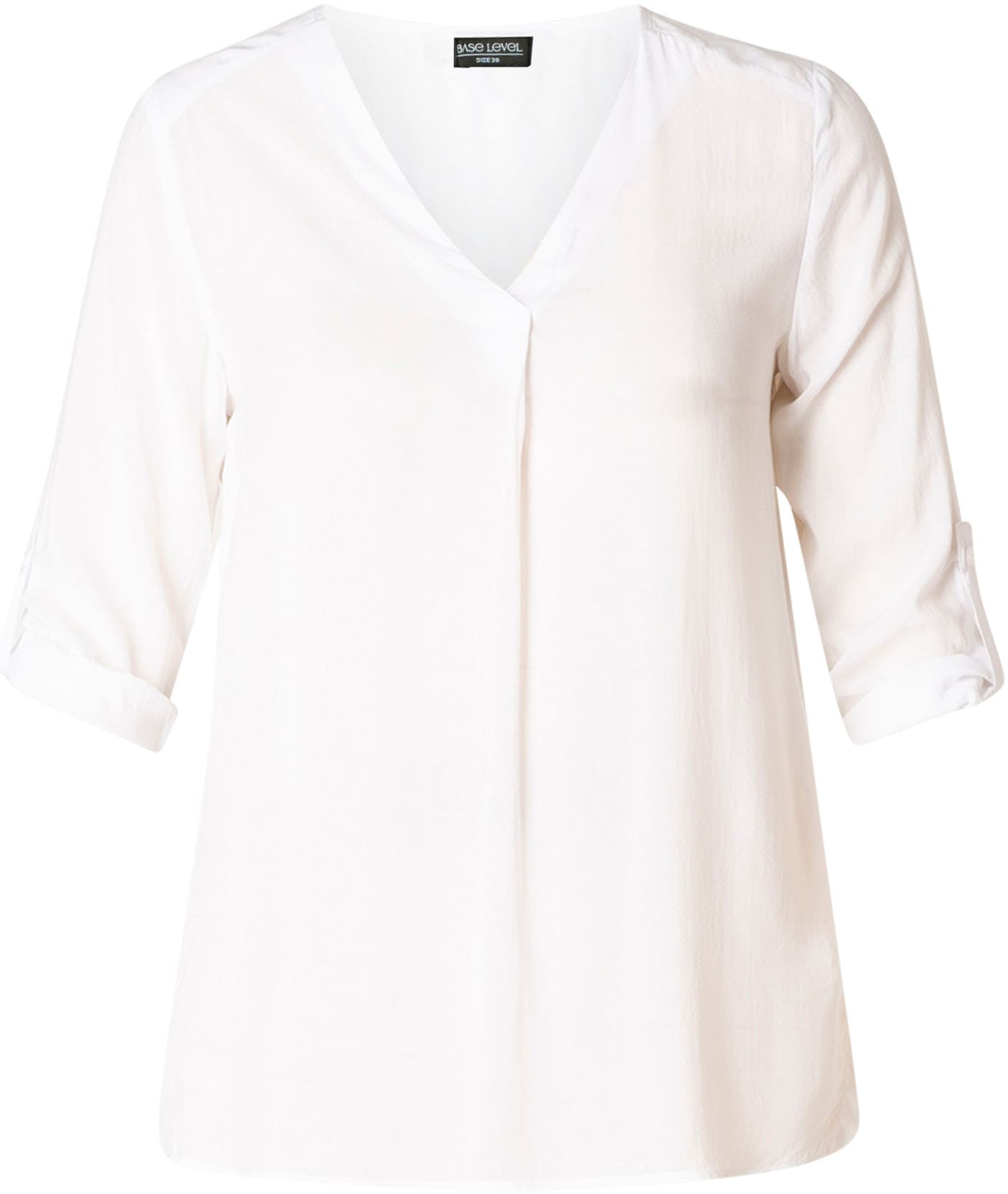 Base Level Curvy Klassische Bluse, mit V-Ausschnitt