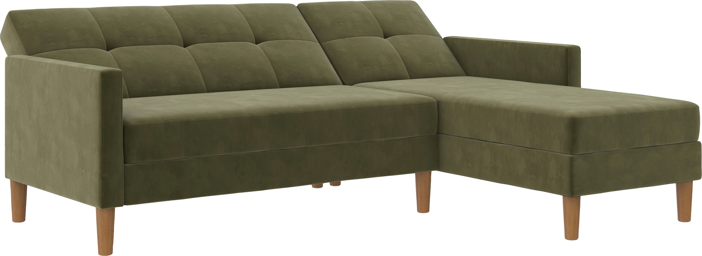 Dorel Home Ecksofa »Lilly, L-Form,«, mit Bett-Funktion, Recamiere beidseitig montierbar, Sitzhöhe 43 cm