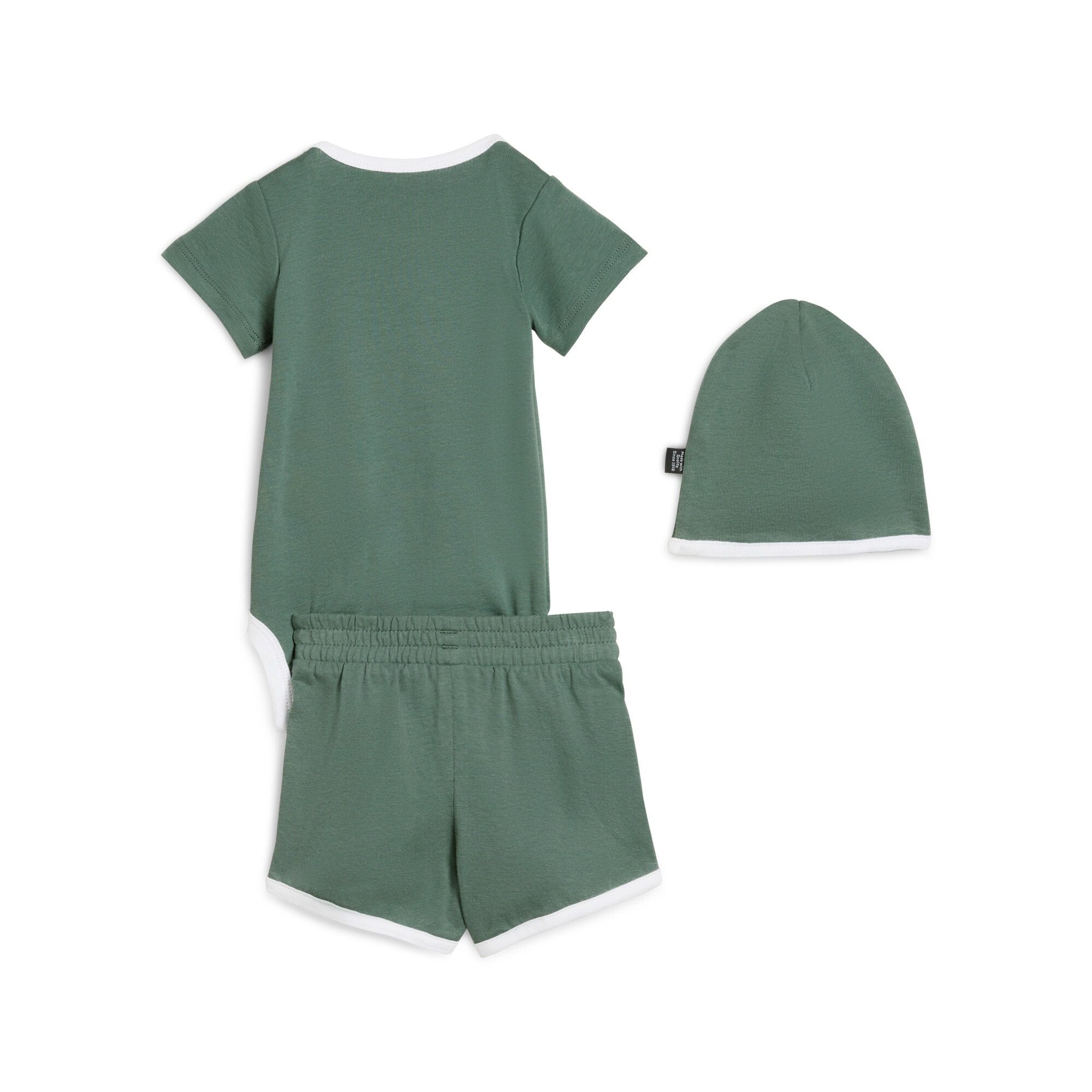 PUMA Trainingsanzug »MINICATS  CLASS BORN 3-PIECE SET INF« 2 Stk. 3-teiliges Set mit Body, Shorts und Accessoire, sportlicher Stil
