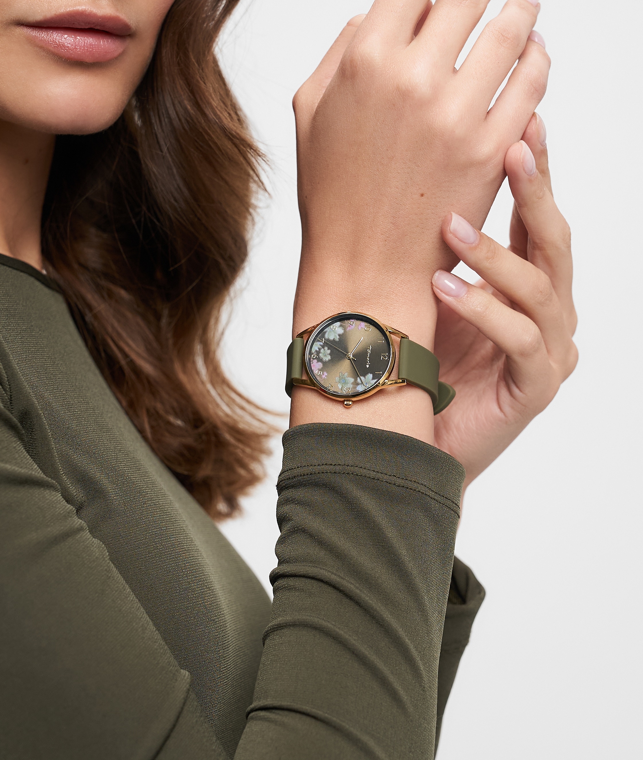 Tamaris Quarzuhr Armbanduhr, Damenuhr, Silikonarmband, analog