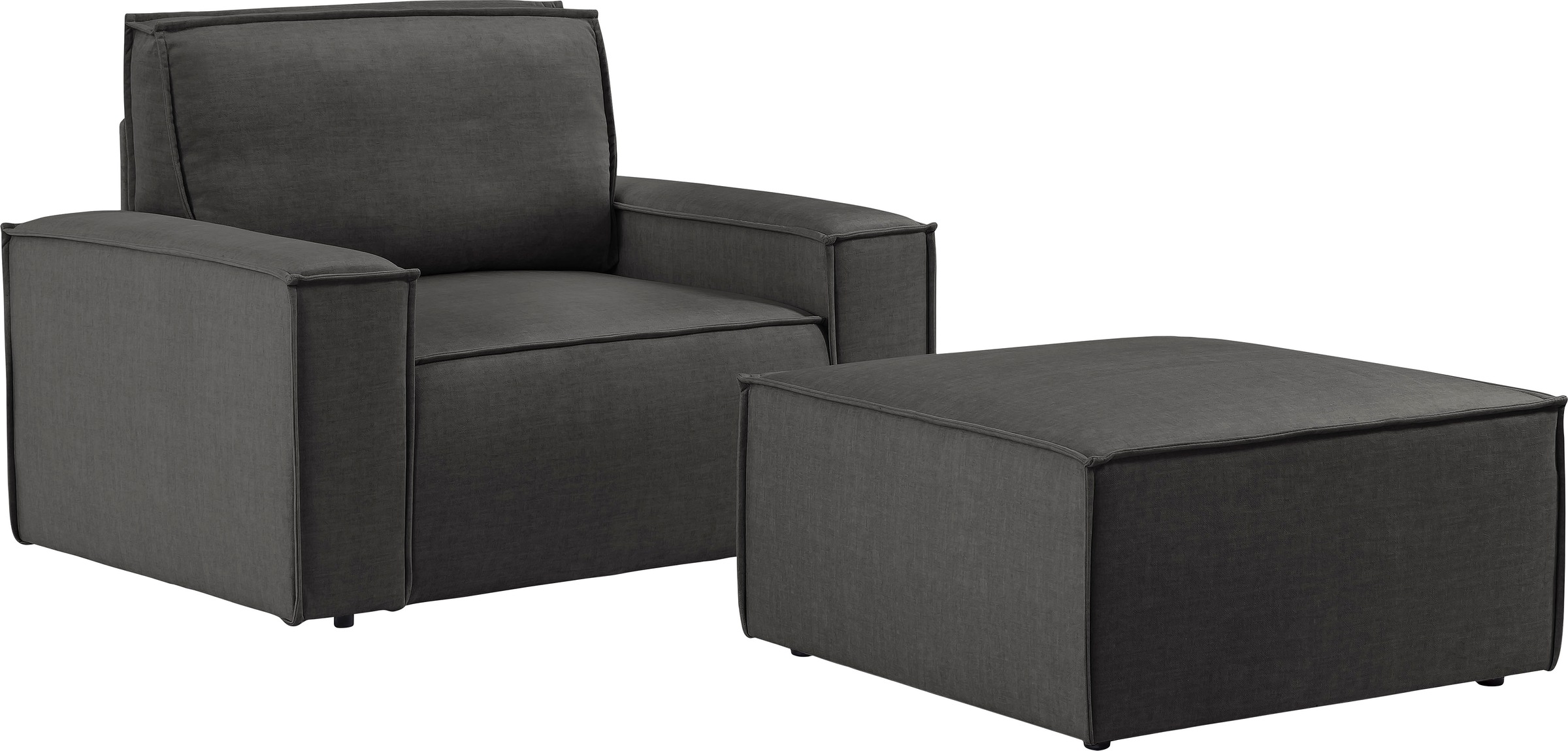 Home affaire Sessel »SHERWOOD«, Loveseat und Hocker im Set, passend zur Polster-Serie SHERWOOD