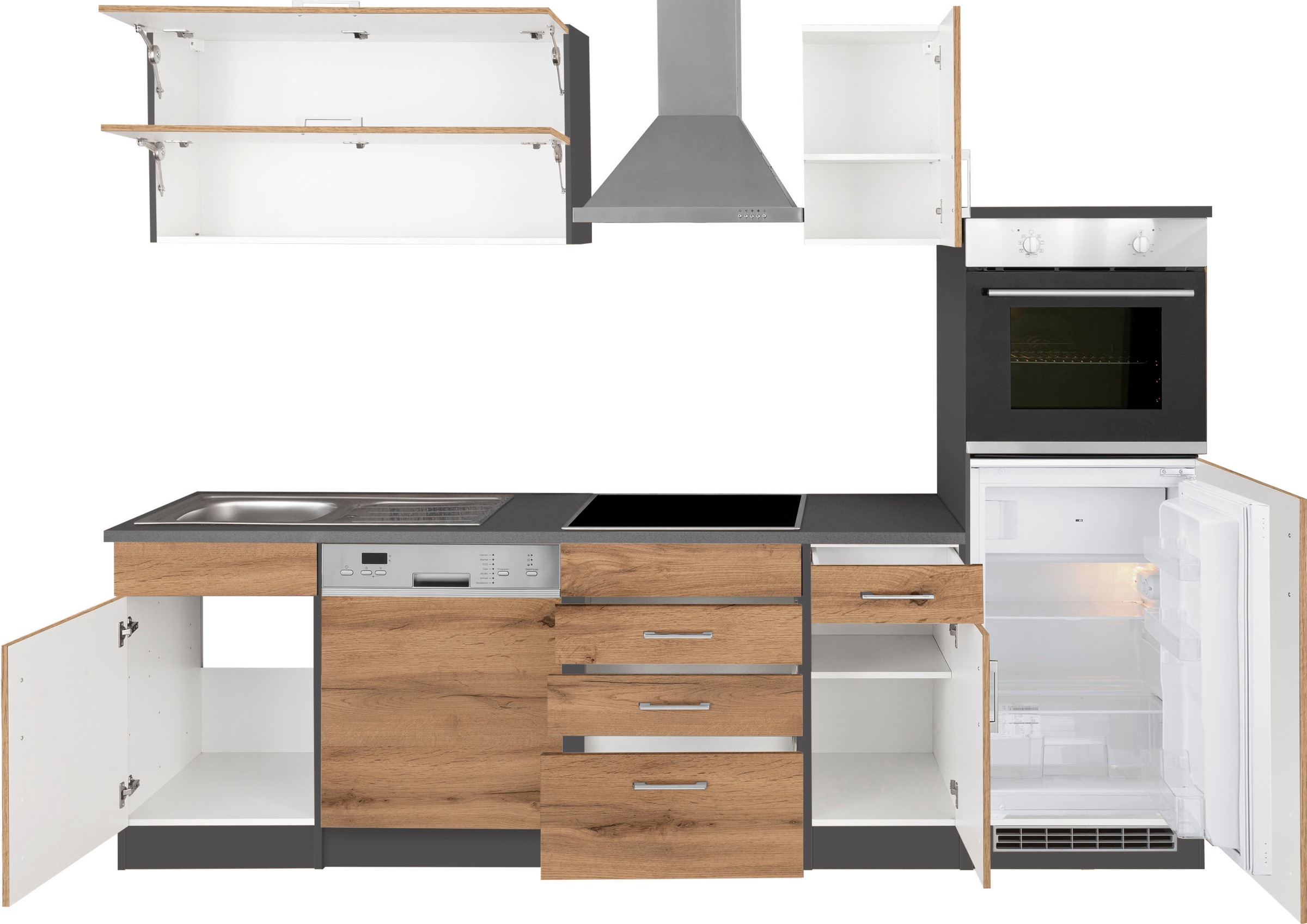 KOCHSTATION Küchenzeile »KS-Colmar« ohne E-Geräte, Breite 270 cm