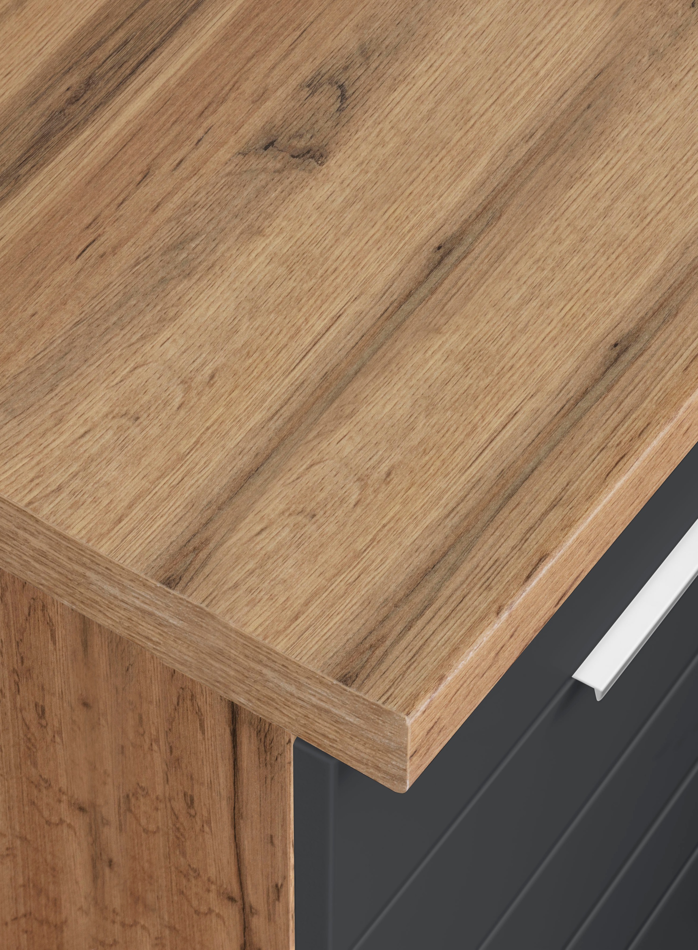 KOCHSTATION Küchenzeile »KS-Luhe« 240 cm breit, wahlweise mit oder ohne E-Geräten, gefräste MDF-Fronten