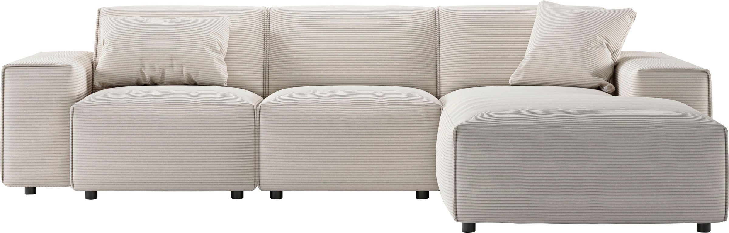 andas Ecksofa »Glimminge L-Form auch in Breitcord, Feincord + Easy care-Bezug,«, Breite 264, Zierkissen