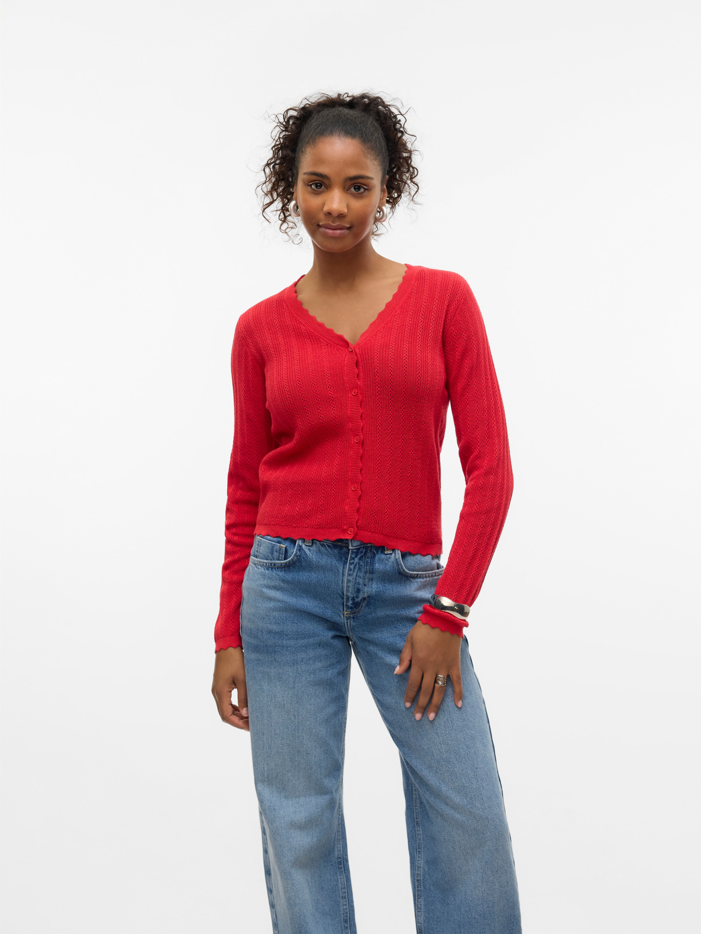 Vero Moda Strickjacke »VMLUXLIGHT POINTELLE LS V-NECK CARDIGAN«