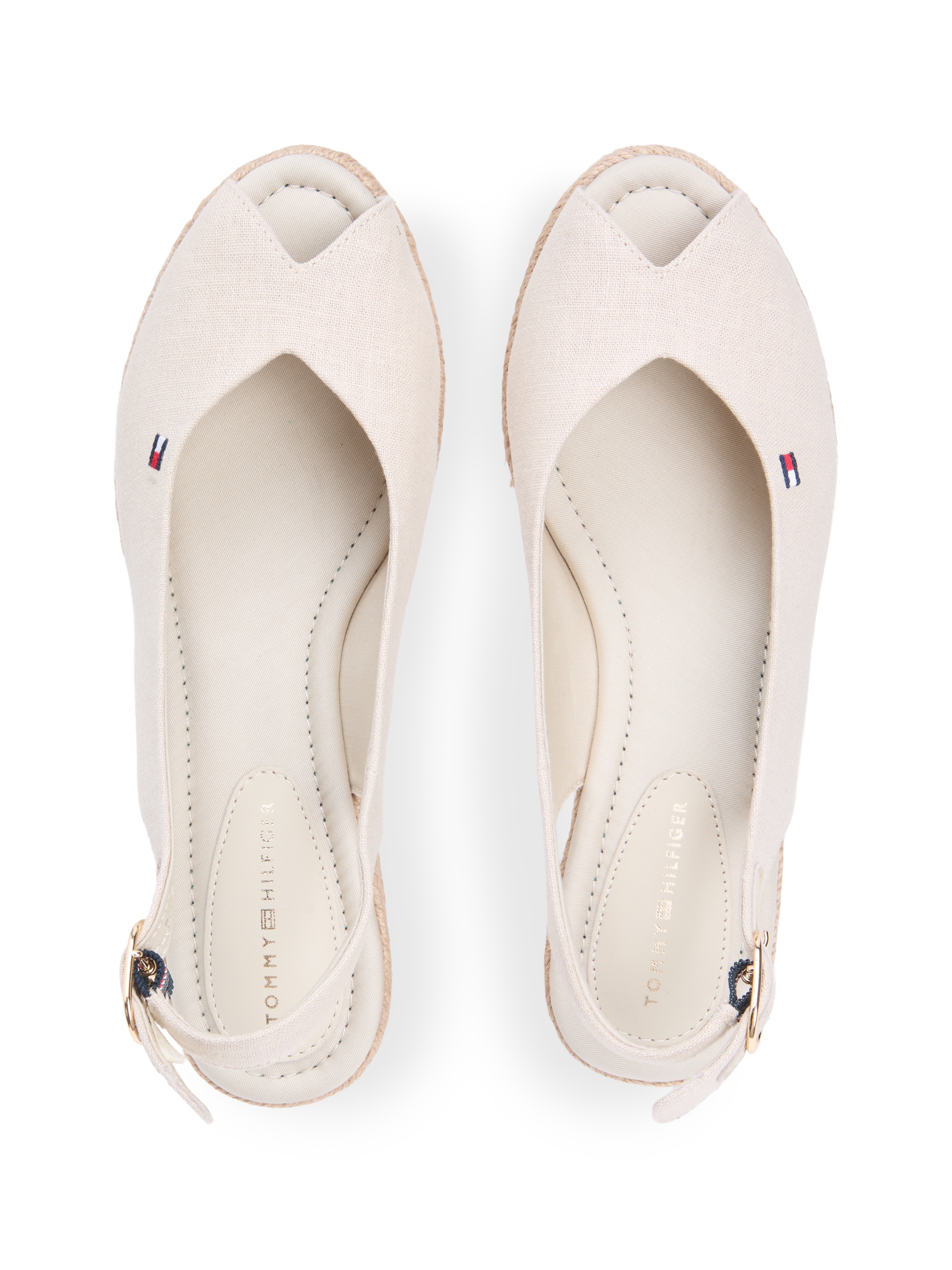 Tommy Hilfiger Keilsandalette »MID WEDGE ESPAD SLINGBACK«  Sommerschuh, Riemchensandale mit Flaggen-Stickerei