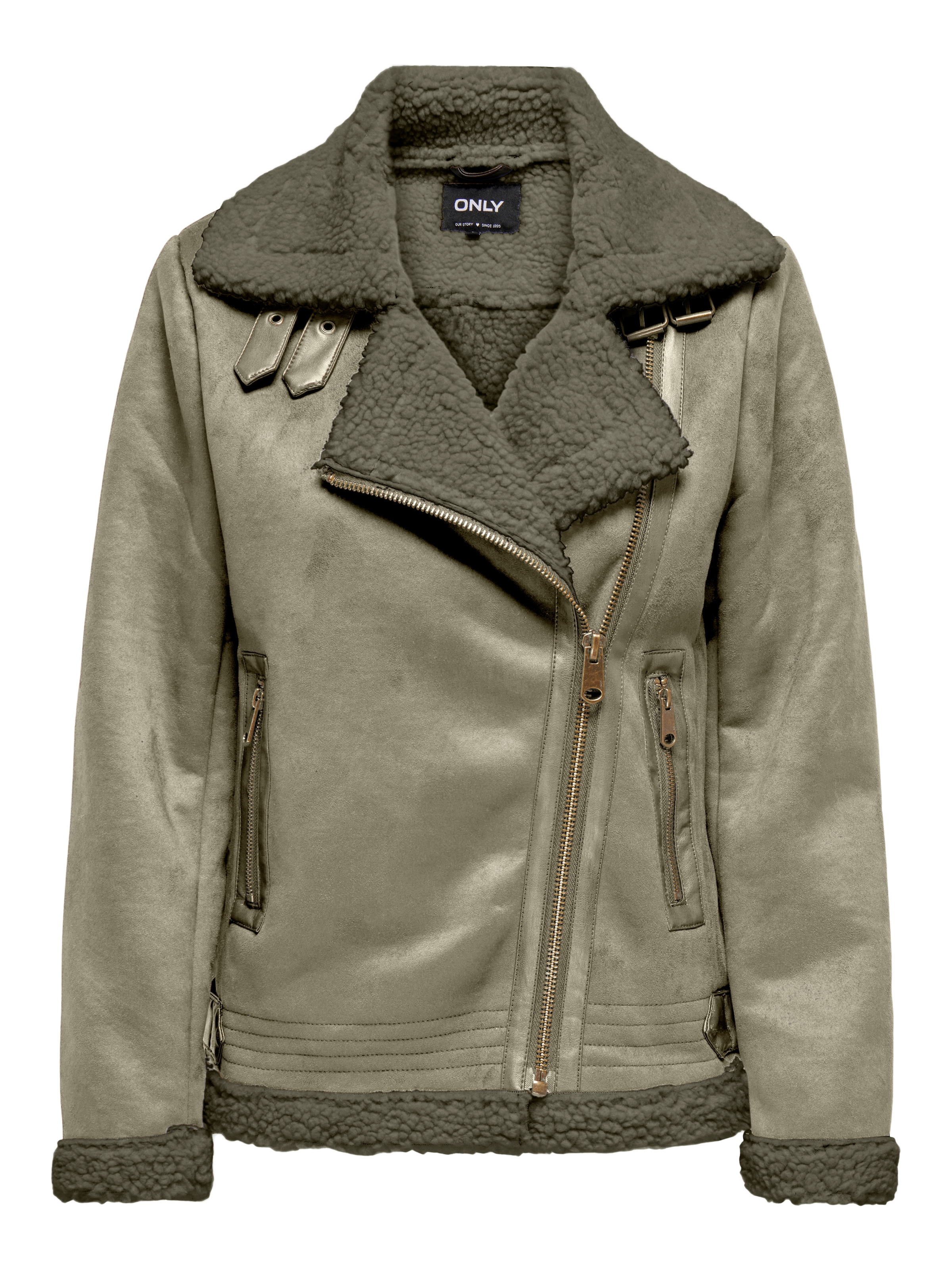 ONLY Lederimitatjacke »ONLNEWDIANA AVIATOR JACKET CC OTW«, ohne Kapuze
