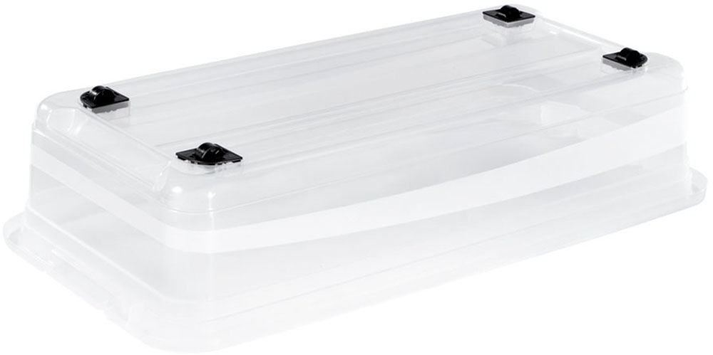 keeeper Aufbewahrungsbox »Konrad, Box mit Rollen, 3er Set, 33 L, 79,5 x 39,5 x 18 cm« durch Clips verschließbar, Griffe und Rollen am Boden