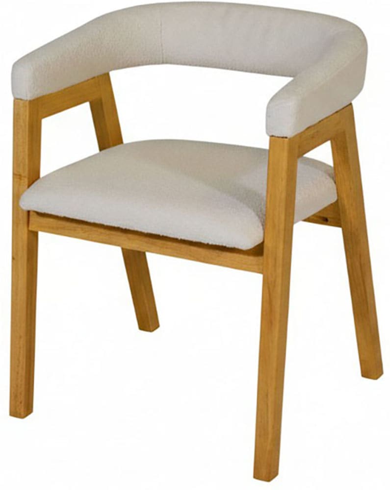 Jahnke Armlehnstuhl »BOW SIT DUO« (Set) Esszimmerstuhl (2er Set), Massivholz, Boucle-Stoff,bis 110kg belastbar