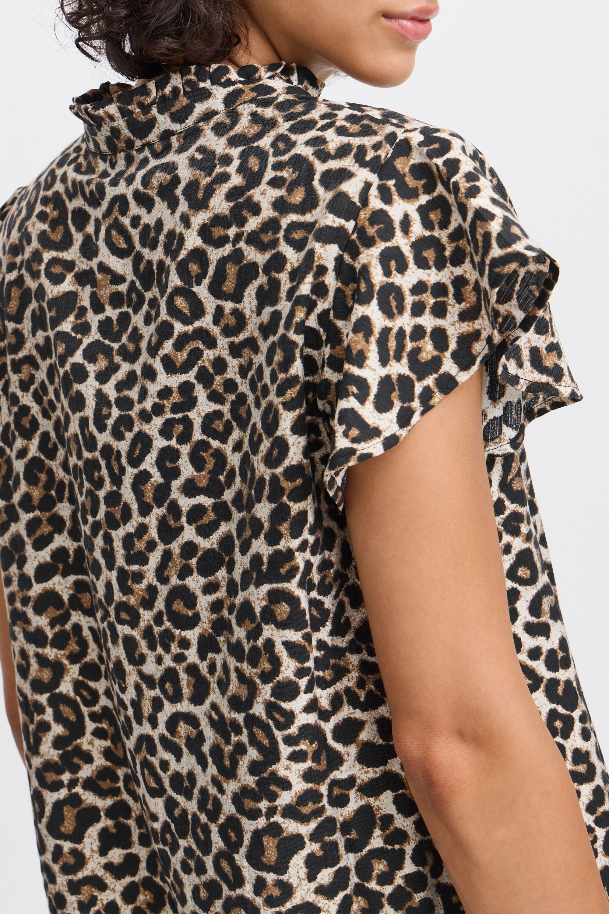 b.young Tunika »Kurzarmbluse BYHINVA LEOPARD BLOUSE 2 -«
