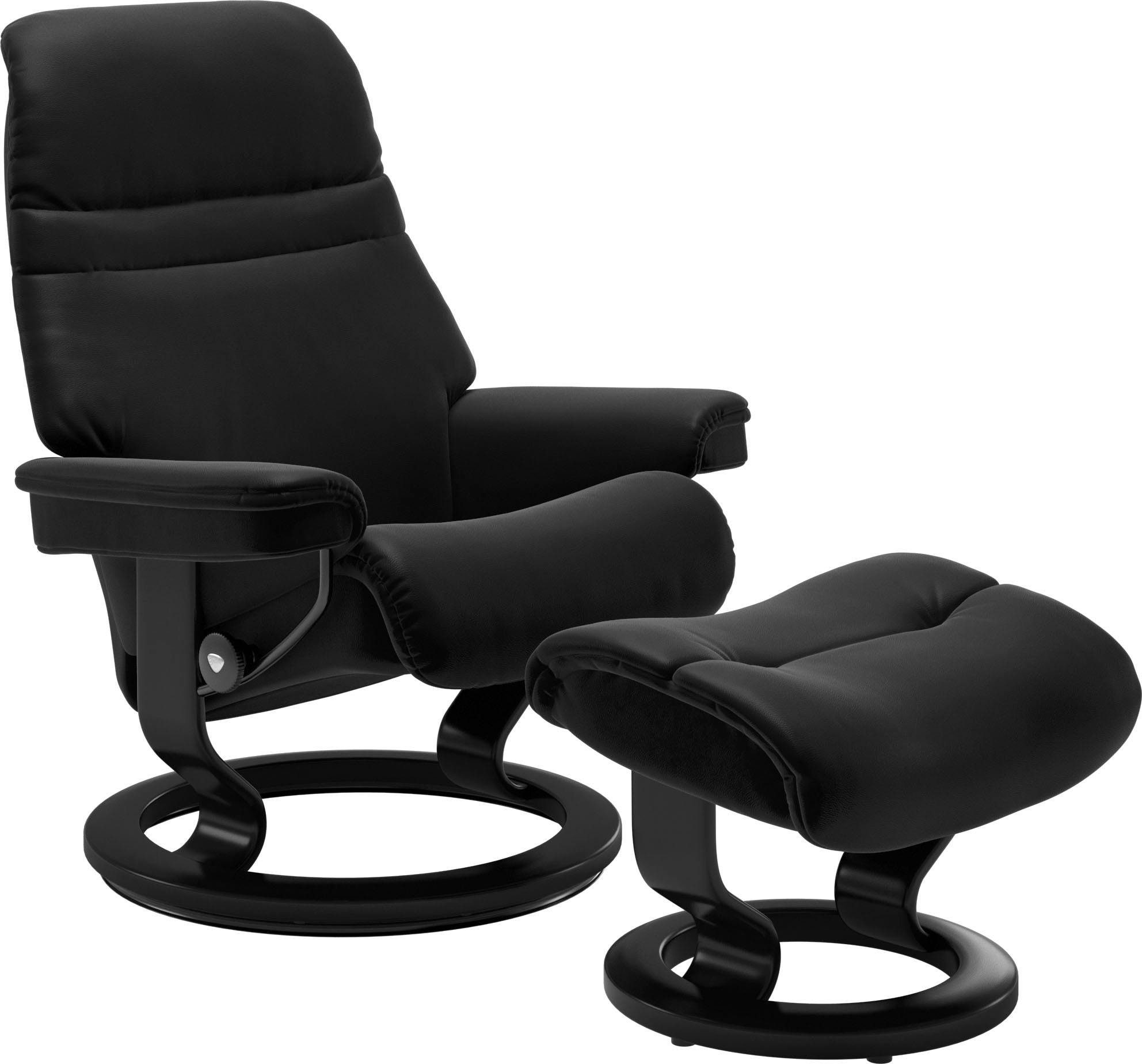 Stressless® Relaxsessel »Sunrise«, (Set, Relaxsessel mit Hocker), mit Classic Base, Größe M, Gestell Schwarz