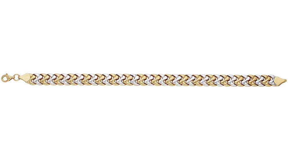 Firetti Armband »Schmuck Geschenk Gold 375 Armschmuck Armkette Bicolor, ca. 8 mm breit«