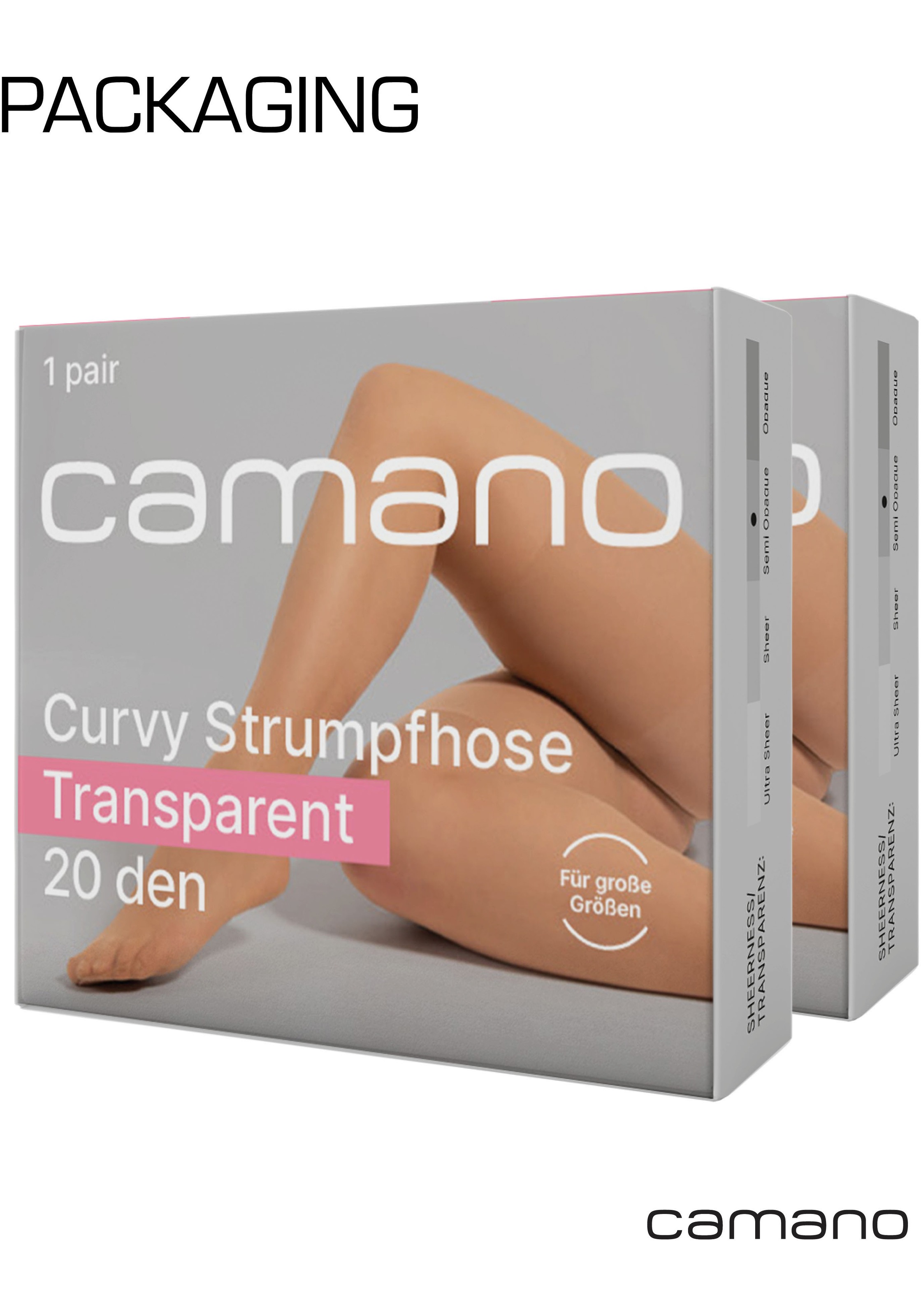Camano Feinstrumpfhose »fine curvy«, (2er Pack), mit großen Größen