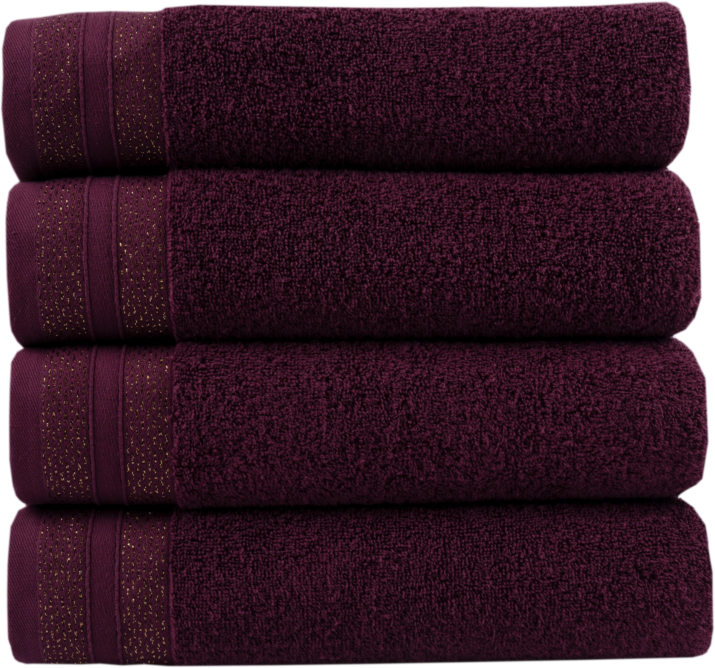 PETTI Artigiani Italiani Badetücher-Set 1+1 - 100% Baumwoll-Frottee In Bordeaux
