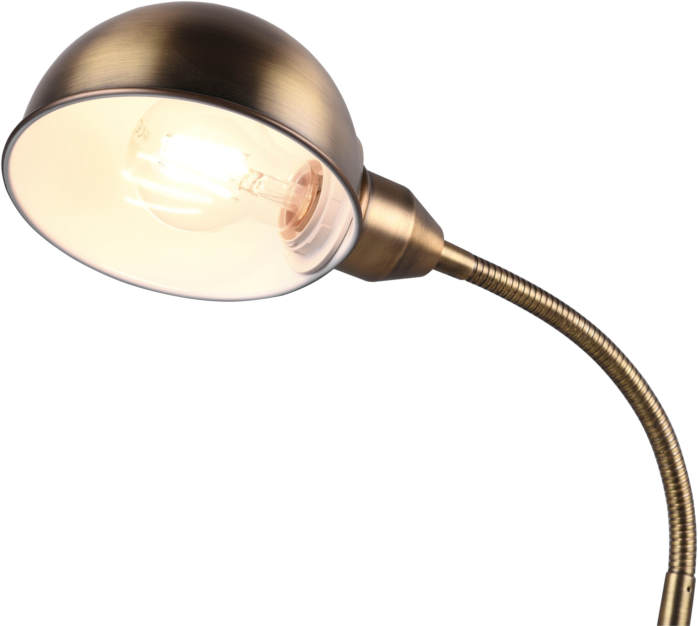 TRIO Leuchten Schreibtischlampe »Perry«, 1 flammig, Leuchtmittel E27 | ohne Leuchtmittel, Tischleuchte Büro, exkl. 1xE27 10W, flex. verstellbar, Schnurschalter