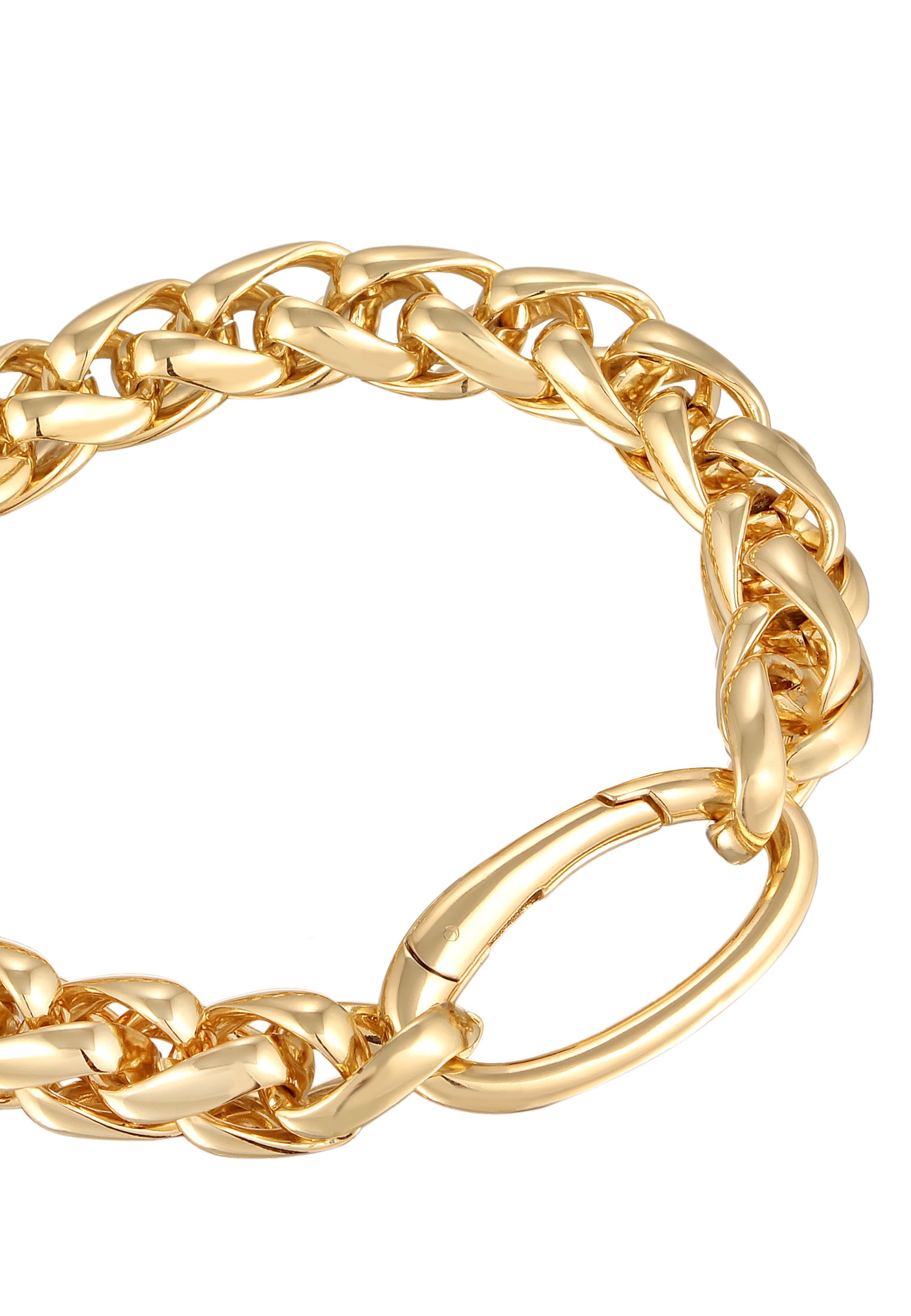 Elli Armkette »Armband Zopfkette Ringverschluß Farbe Gold für Damen«
